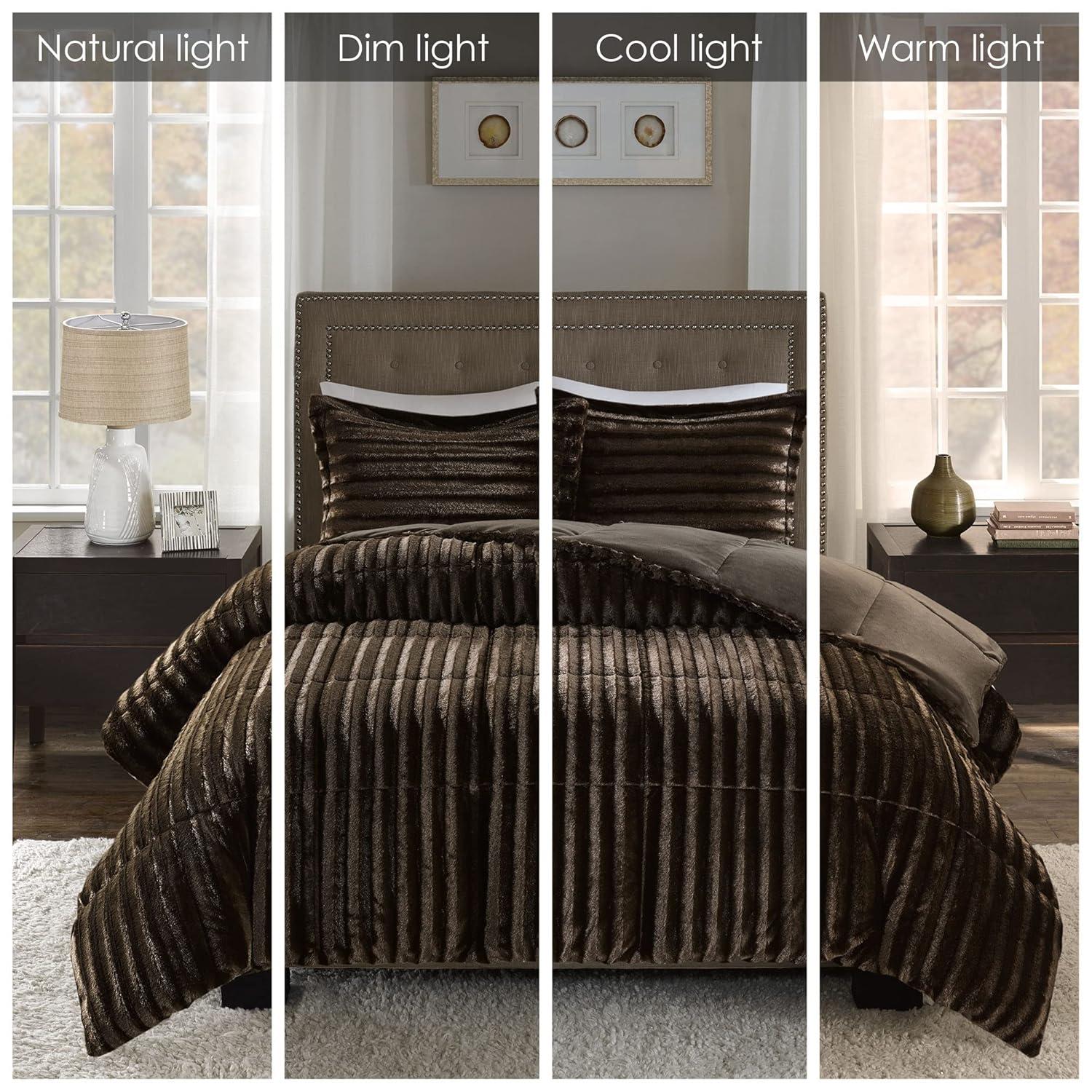 Madison Park Faux Fur 3 Piece Comforter Set