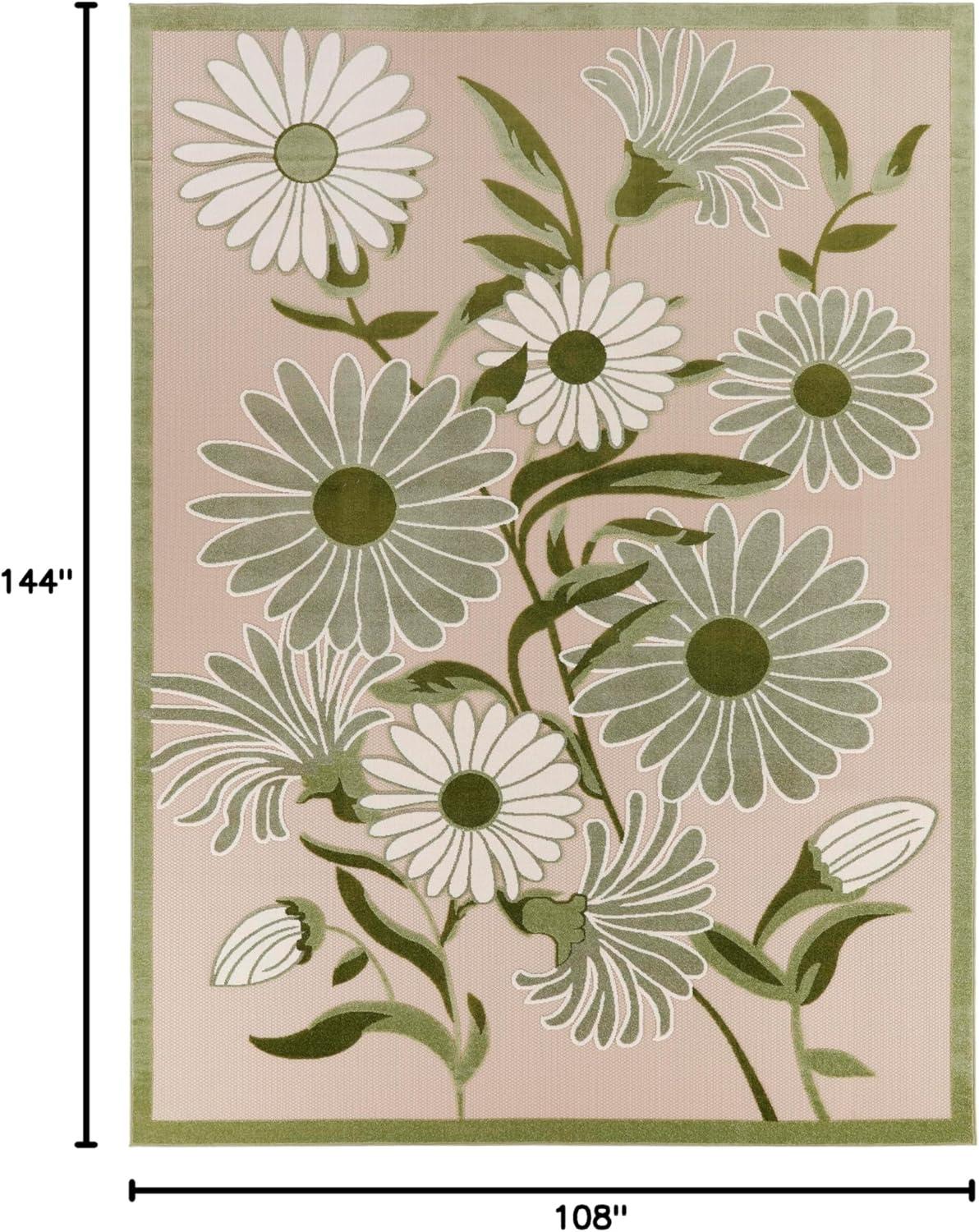 Nourison Aloha Daisy Flower Flatweave Outdoor Rug