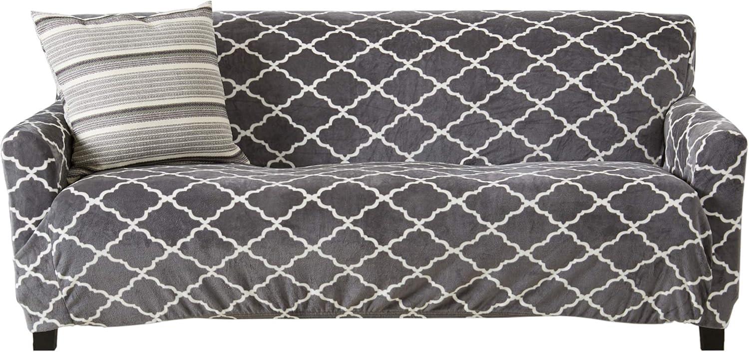 Velvet Plush Printed Stretch Sofa Slipcover