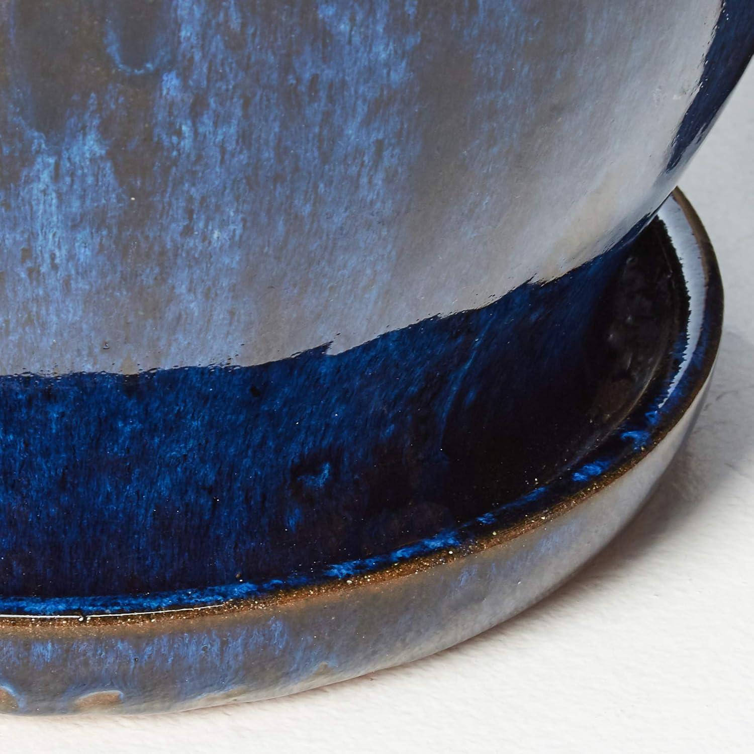 HElectQRIN BLU 11" Drip Blue Studio Pot