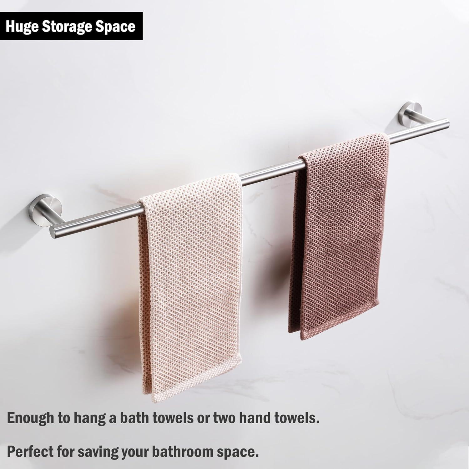 SUS 304 Stainless Steel Bathroom Double Towel Bar, Wall Mount Towel Holder For Bathroom