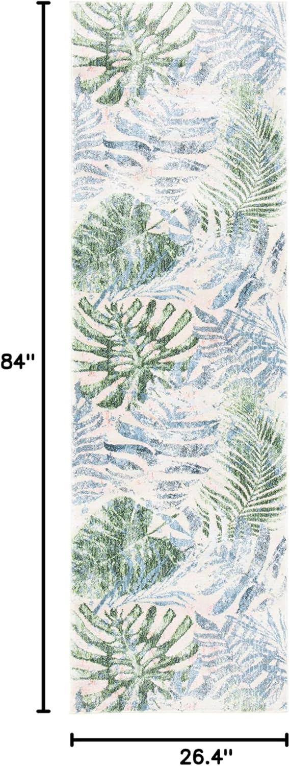 Lillian LLN382 Power Loomed Area Rug - Green/Blue - 5'3"x7'7" - Safavieh.