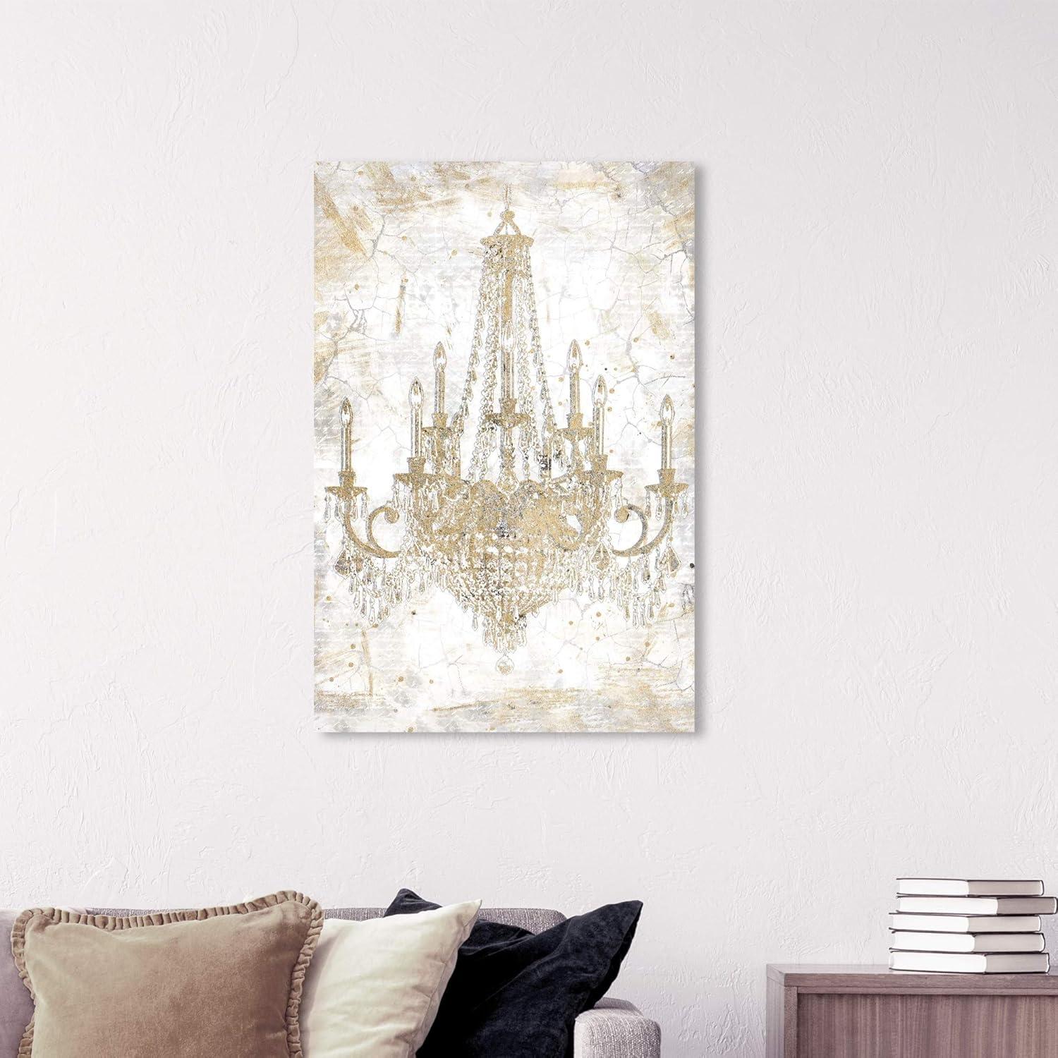 Oliver Gal Prints Fashion And Glam " Fashion And Glam White And Gold Chandelier " by Oliver Gal