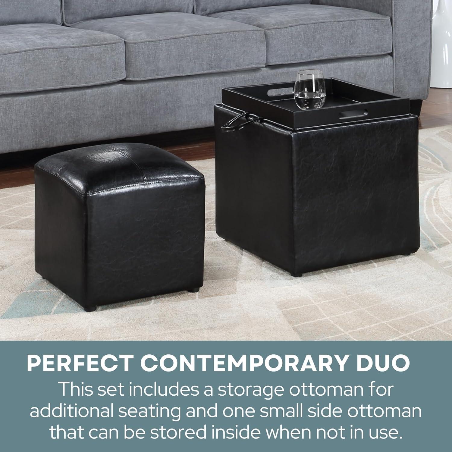 Convenience Concepts Designs4Comfort Park Avenue Single Ottoman with Stool , Multiple Finishes