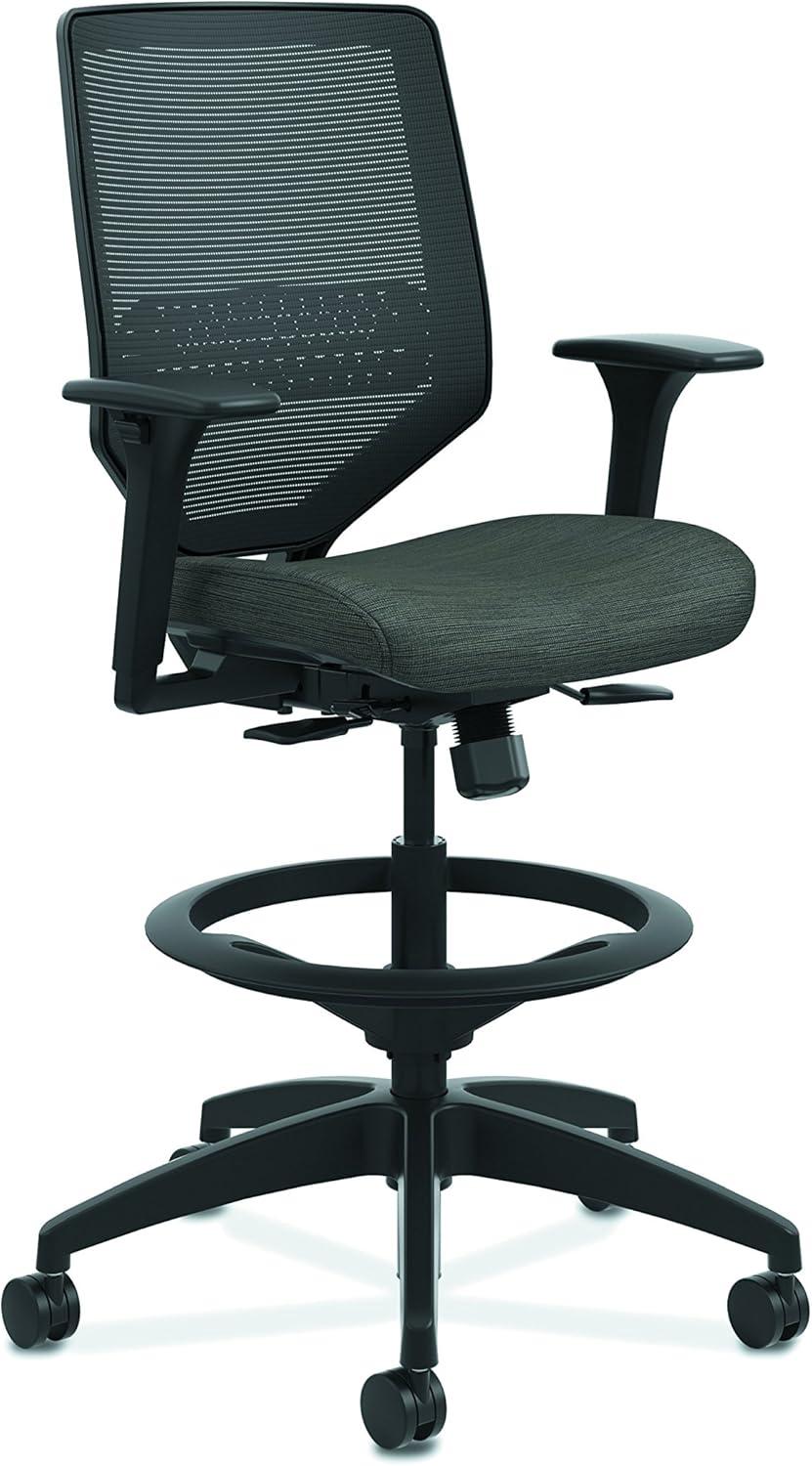 Ink Synchro Swivel Mid-Back Task Chair with Adjustable Arms and Mesh Back