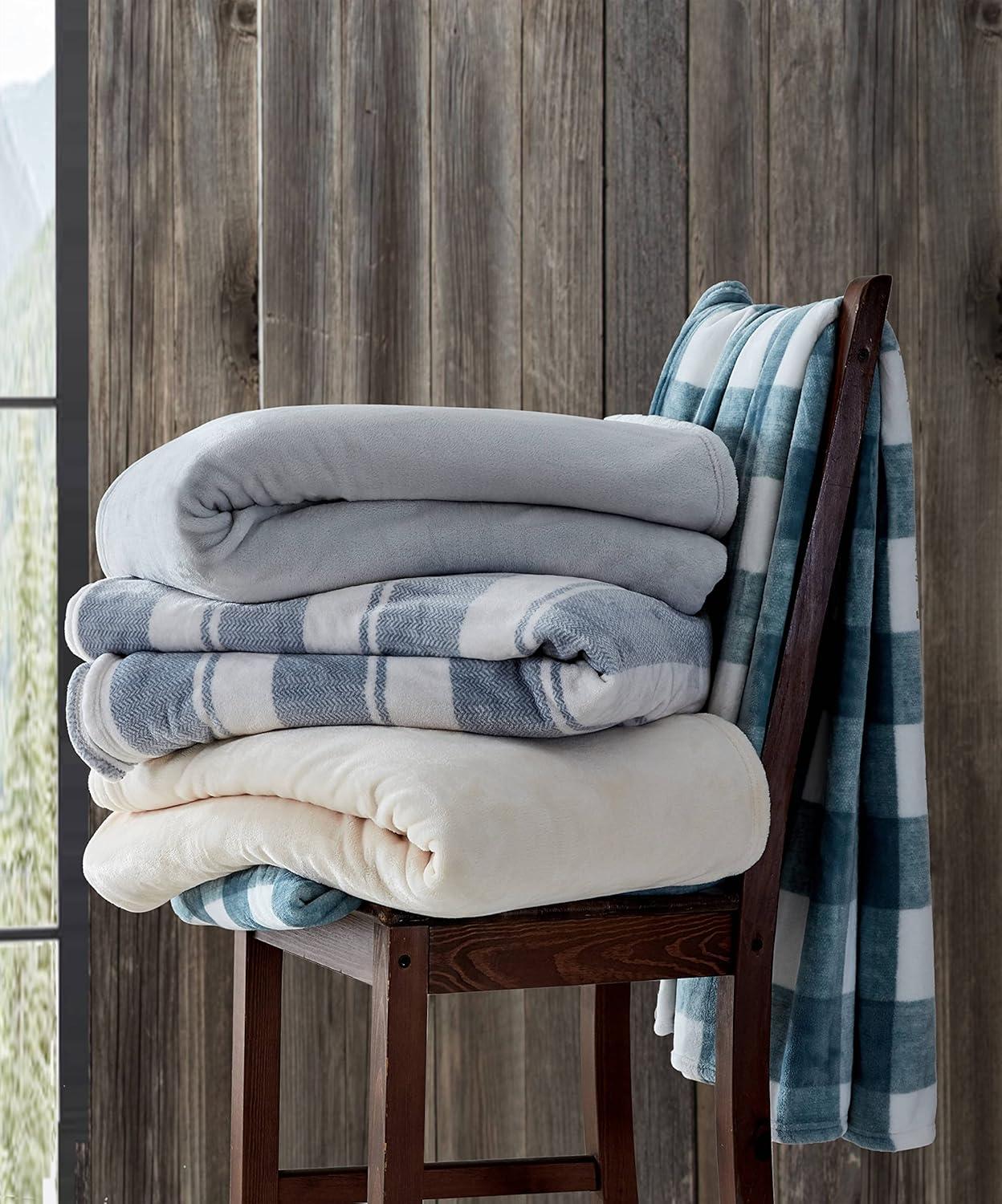 Eddie Bauer Eddie Bauer Solid Ultra Soft Plush Reversible Blanket