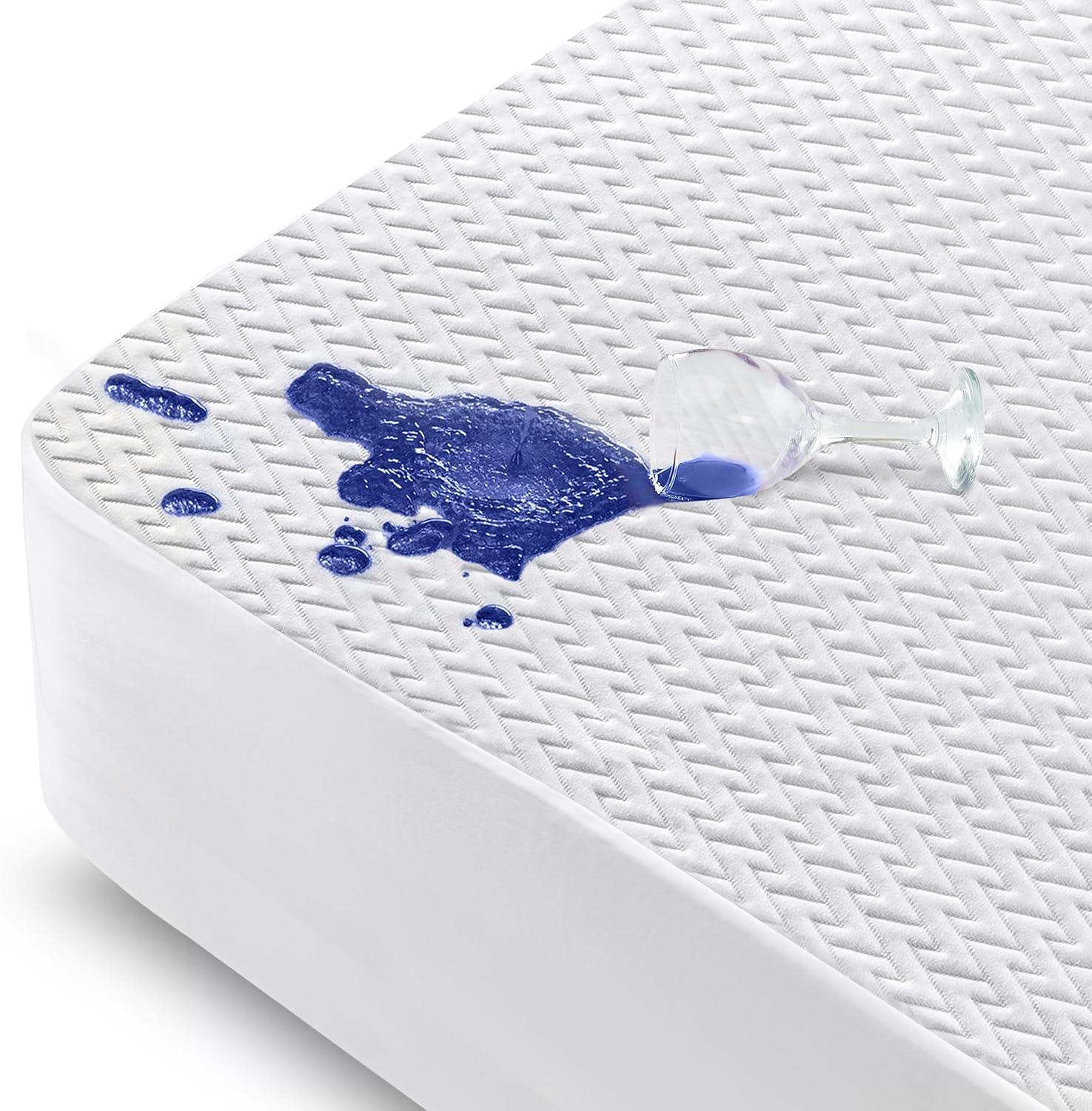 Utopia Bedding Waterproof Mattress Protector Full Size, Premium 3D Air Soft Fabric Mattress Cover, Fits 15 Inches Deep, Breathable, Fitted Style with Stretchable Pockets