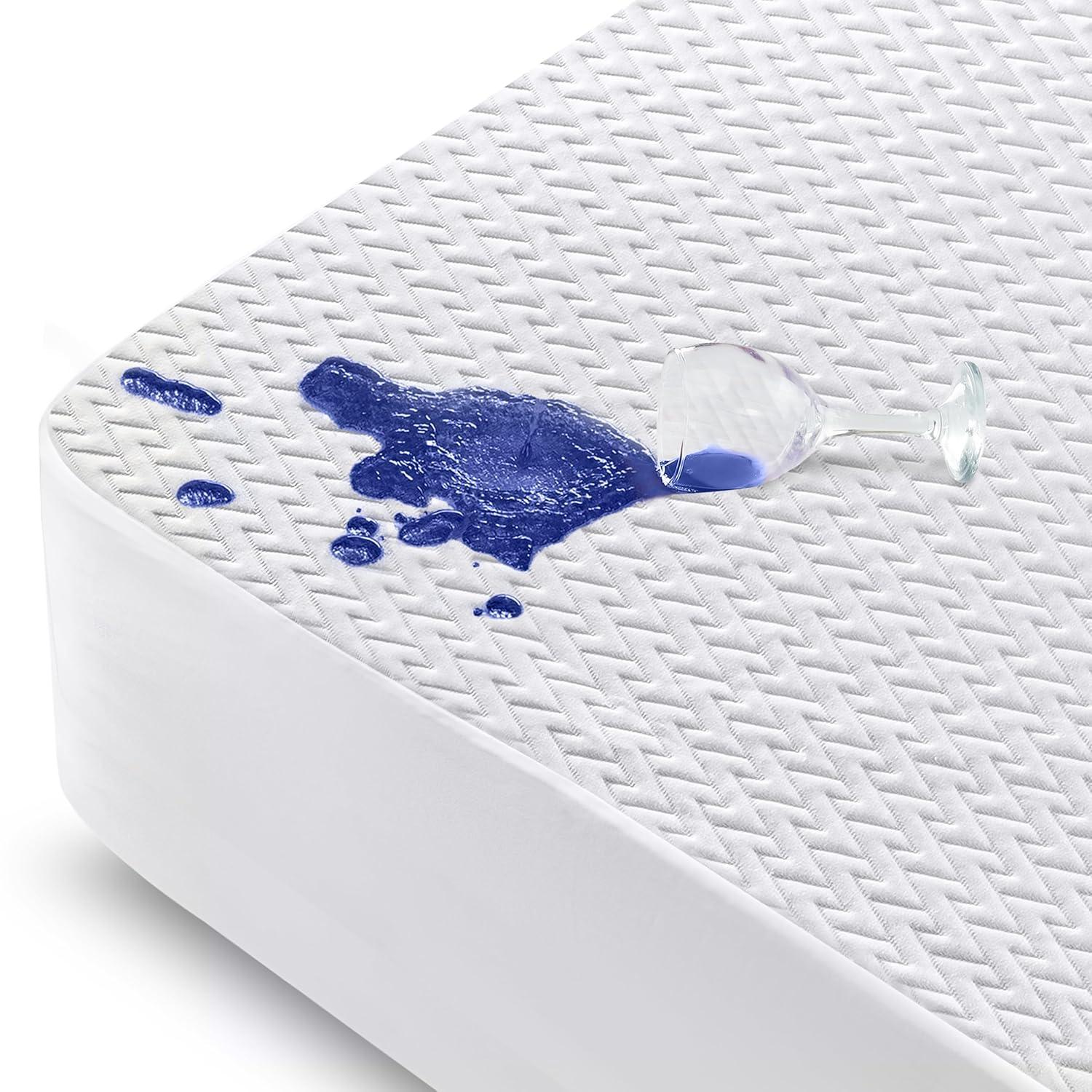 Utopia Bedding Waterproof Mattress Protector Full Size, Premium 3D Air Soft Fabric Mattress Cover, Fits 15 Inches Deep, Breathable, Fitted Style with Stretchable Pockets