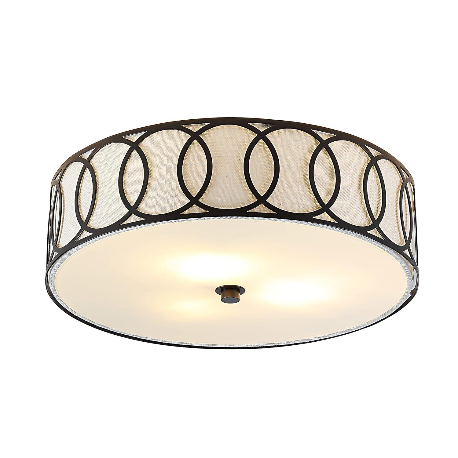 Aubrey 3-Light 15.5" Metal LED Flush Mount, Oil Rubbed Bronze