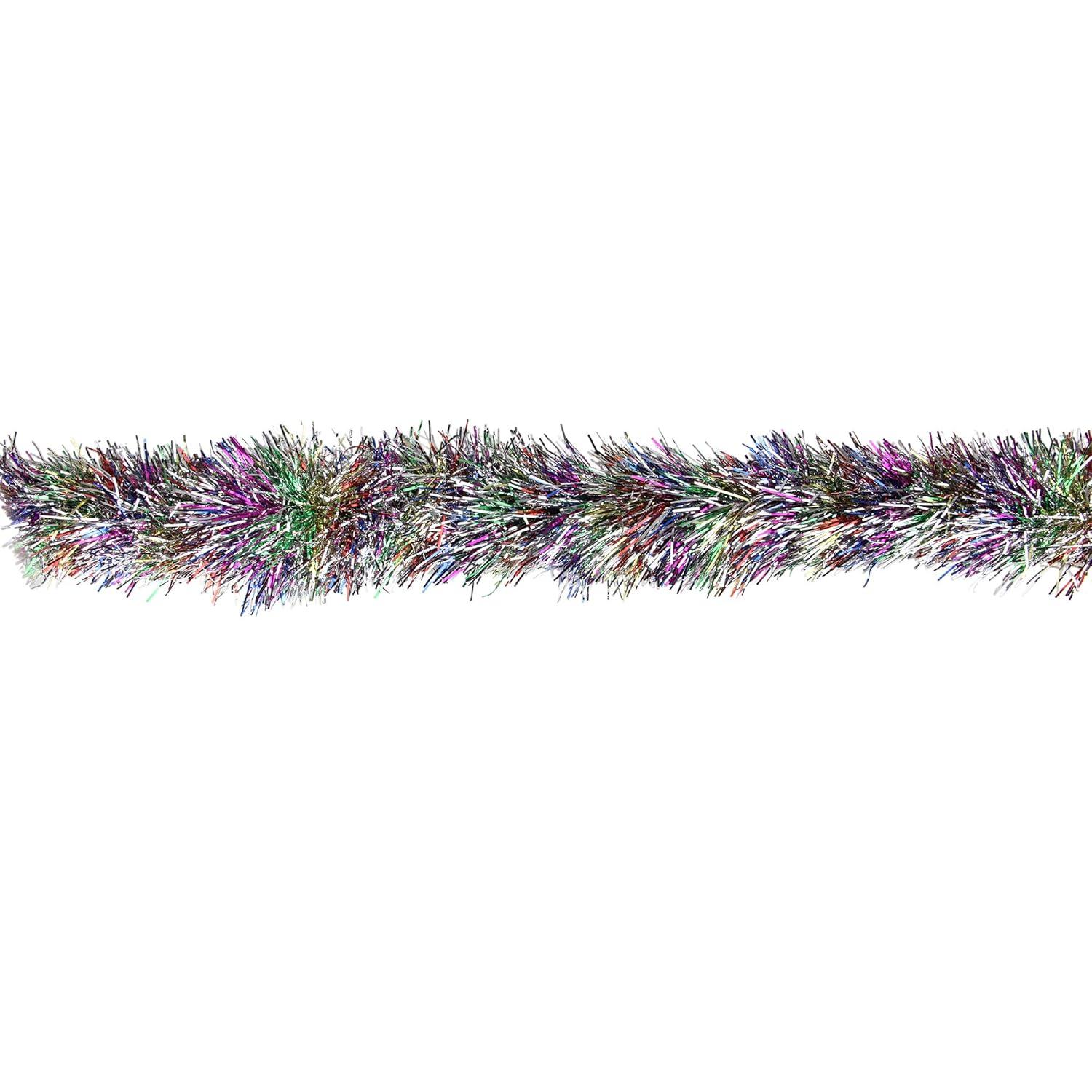 Northlight Seasonal 50' x 3" Silver Tinsel Rainbow Artificial Christmas Garland - Unlit