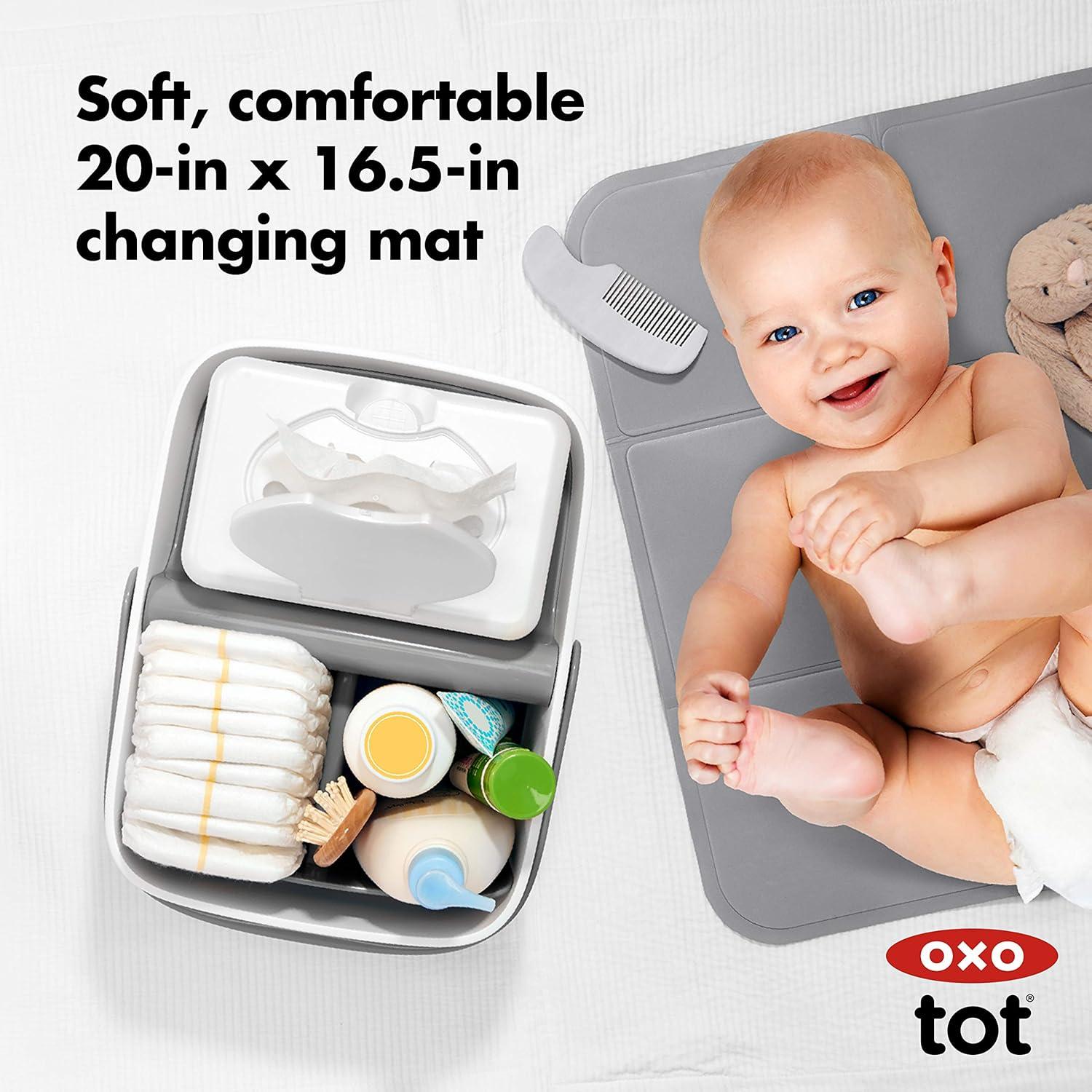 OXO Travel Diaper Caddy with Changing Mat - Gray
