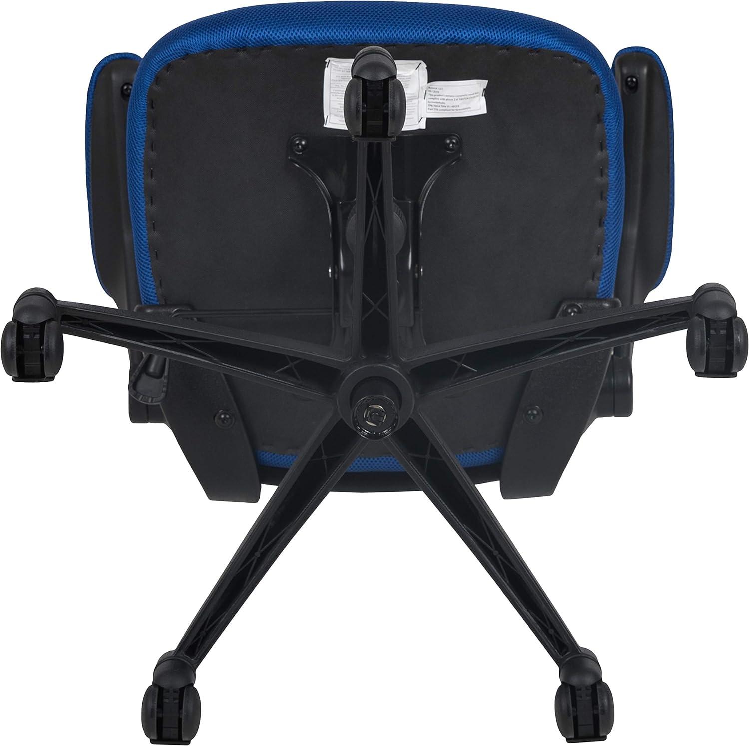 Blue Mesh Mid-Back Ergonomic Office Chair with Adjustable Arms