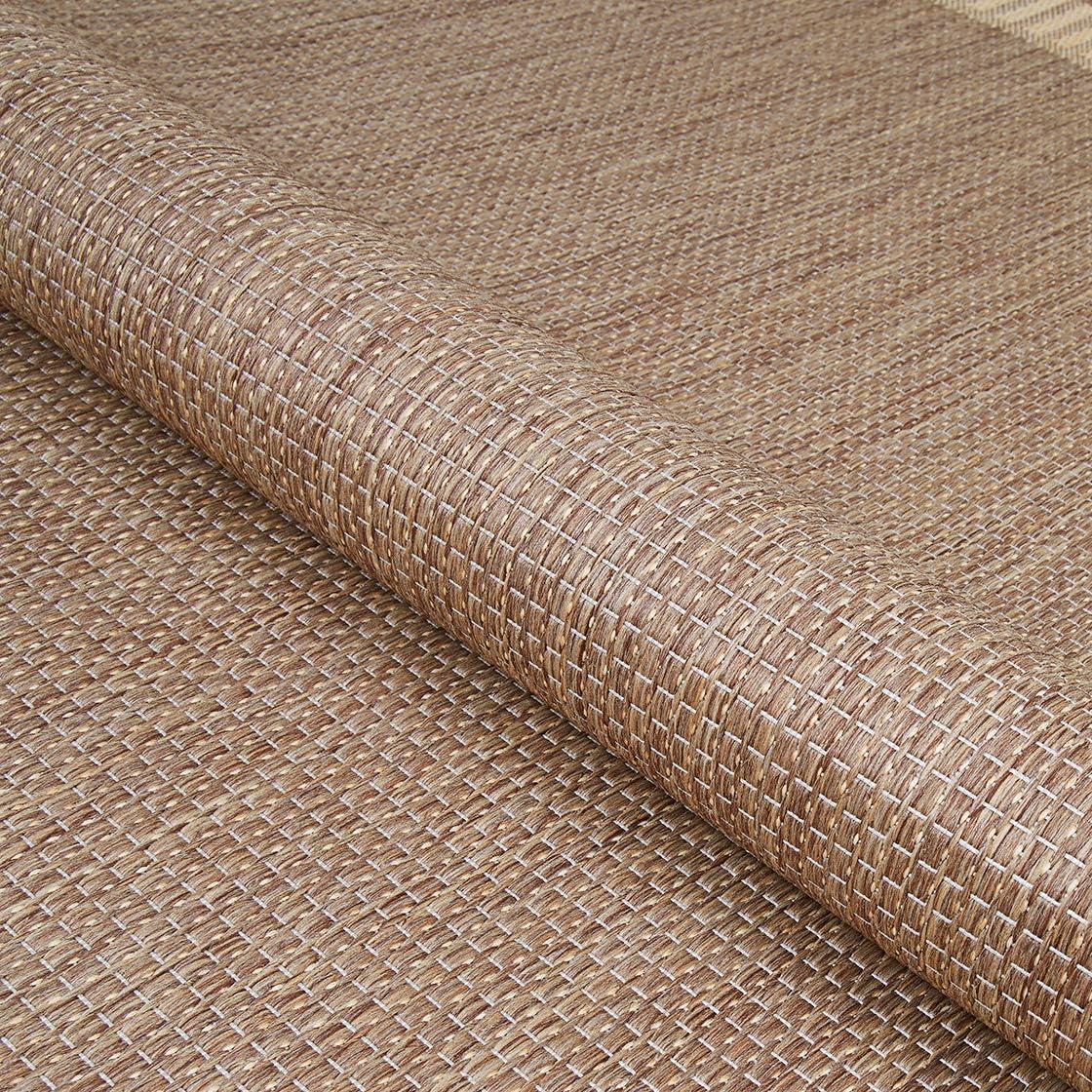Couristan Recife Wicker Stitch Area Rug, 7'6" Square, Cocoa-Natural