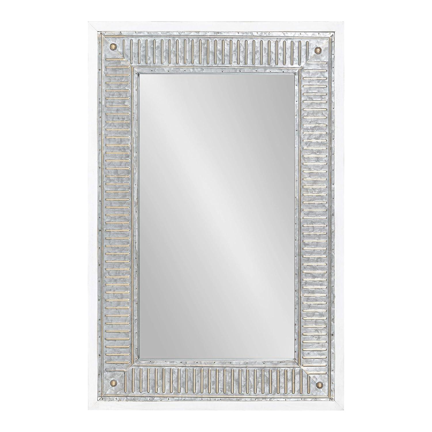20" x 29.7" Deely Rectangle Wall Mirror White - Kate & Laurel All Things Decor: Modern Style, No Assembly, Wood Frame