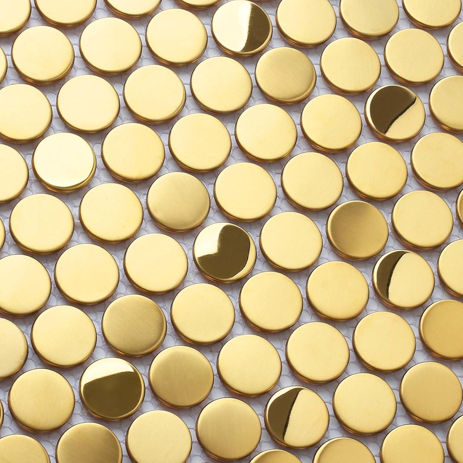 Penny Round Mosaic Metal Look Wall & Floor Tile