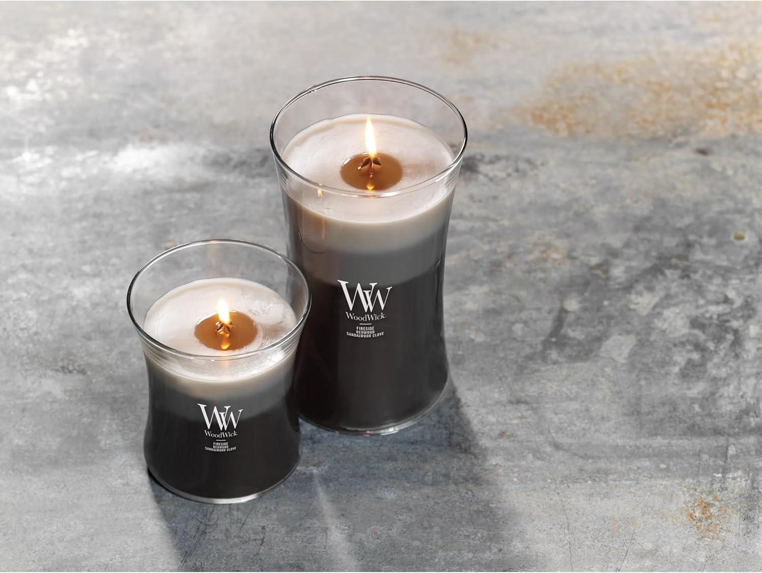21.5oz Large Hourglass Jar Candle Warm Woods Trilogy - WoodWick