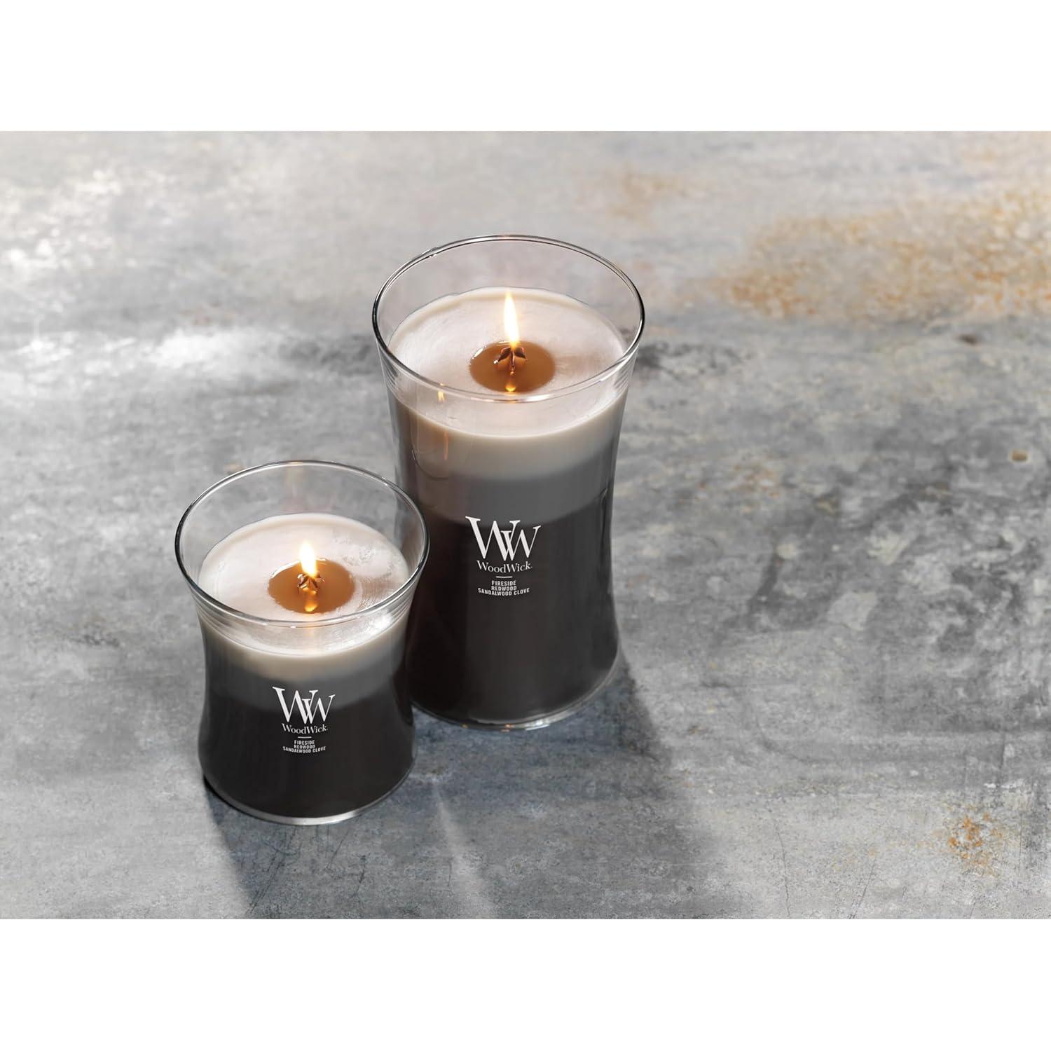 21.5oz Large Hourglass Jar Candle Warm Woods Trilogy - WoodWick
