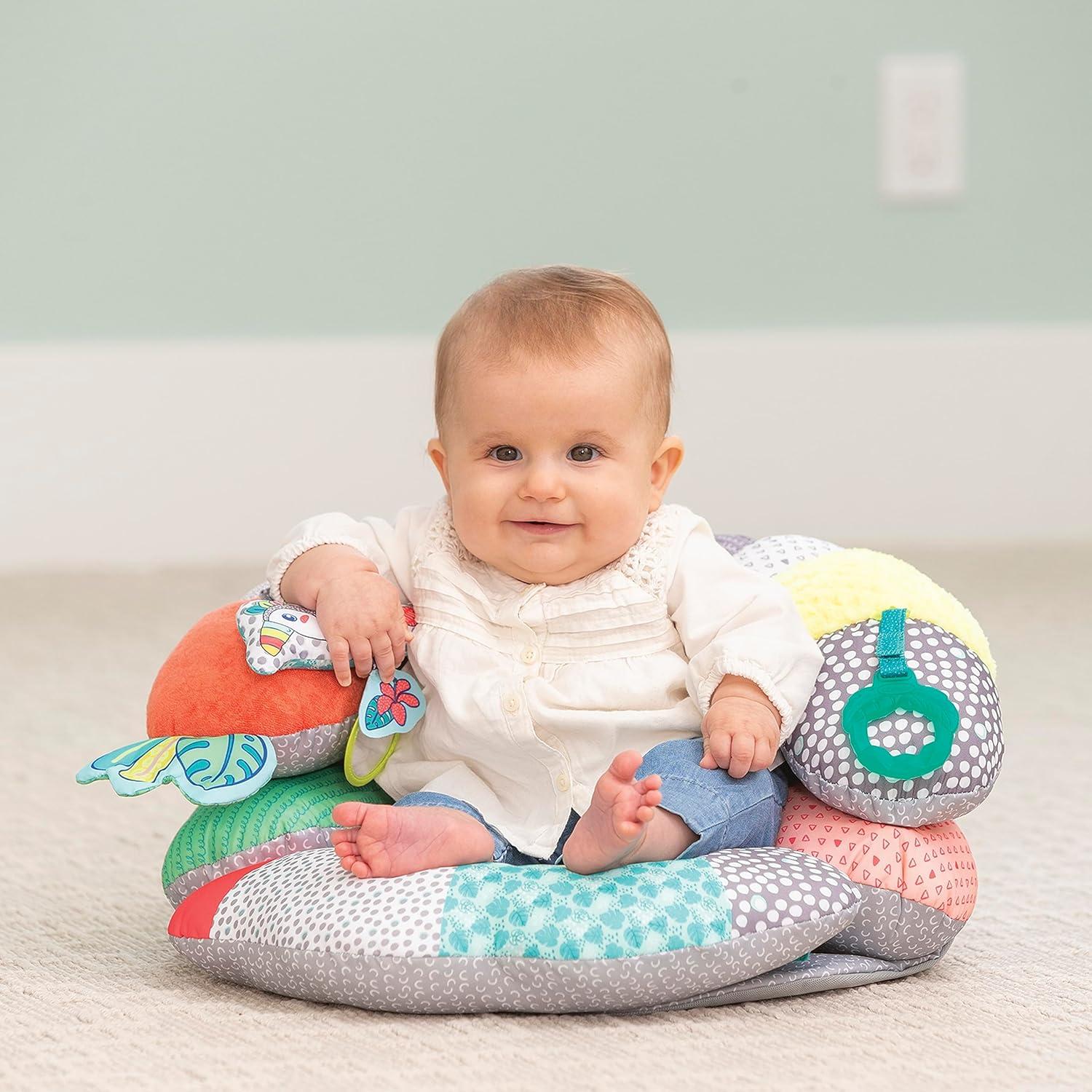 Infantino 2-in-1 Tummy Time & Seated Support Activity Gym for Ages 6-12 Months, Multicolor Toucan