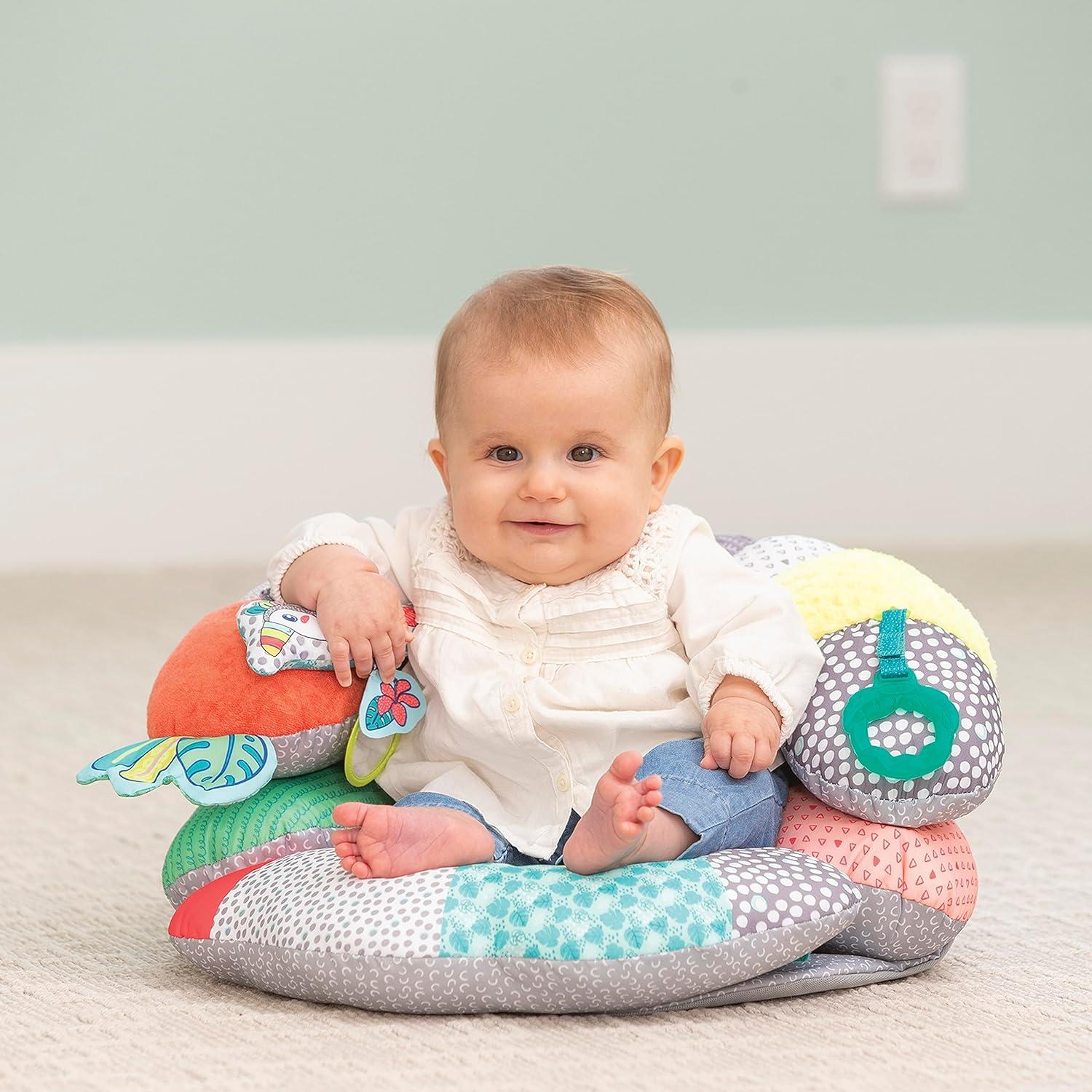Infantino 2-in-1 Tummy Time & Seated Support Activity Gym for Ages 6-12 Months, Multicolor Toucan