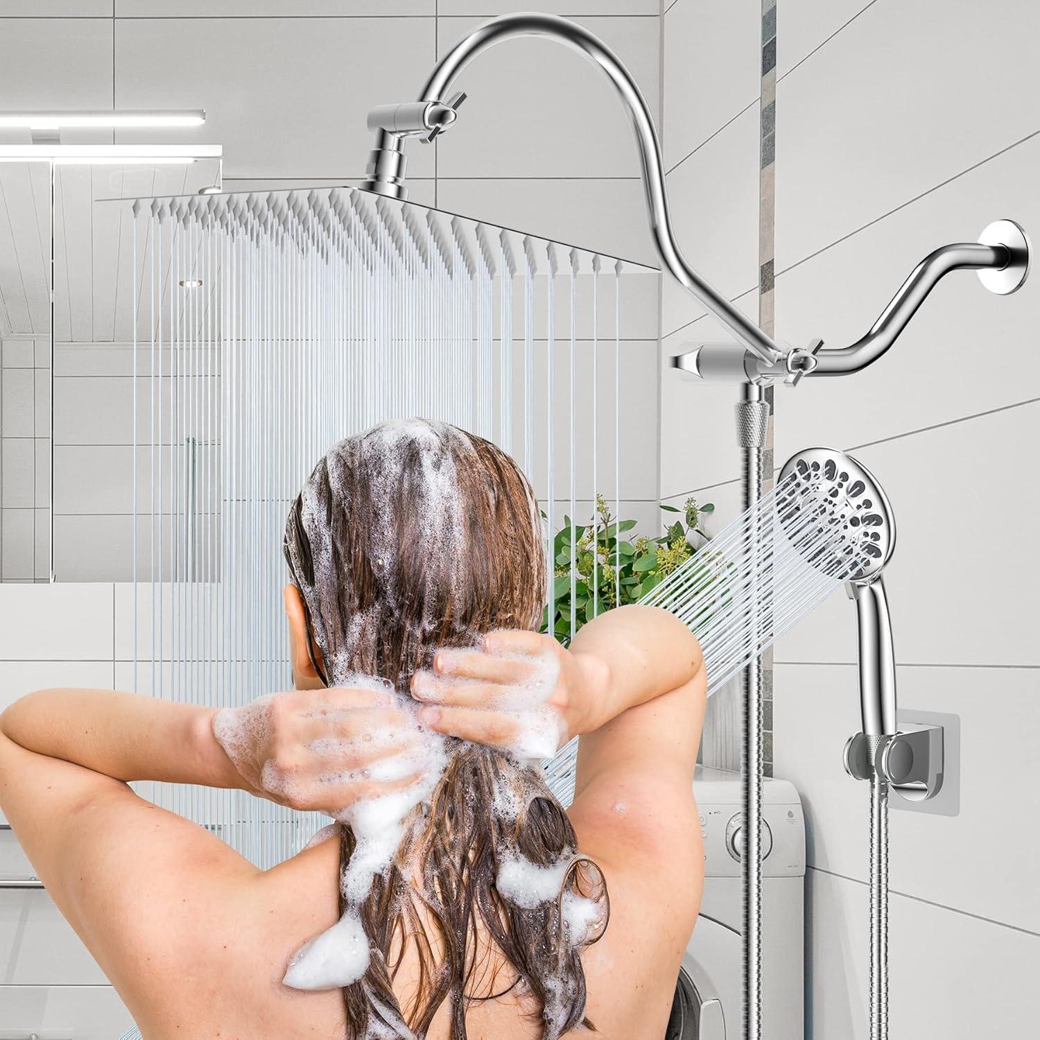 High Pressure Rainfall Shower Head with Handheld Spray Combo