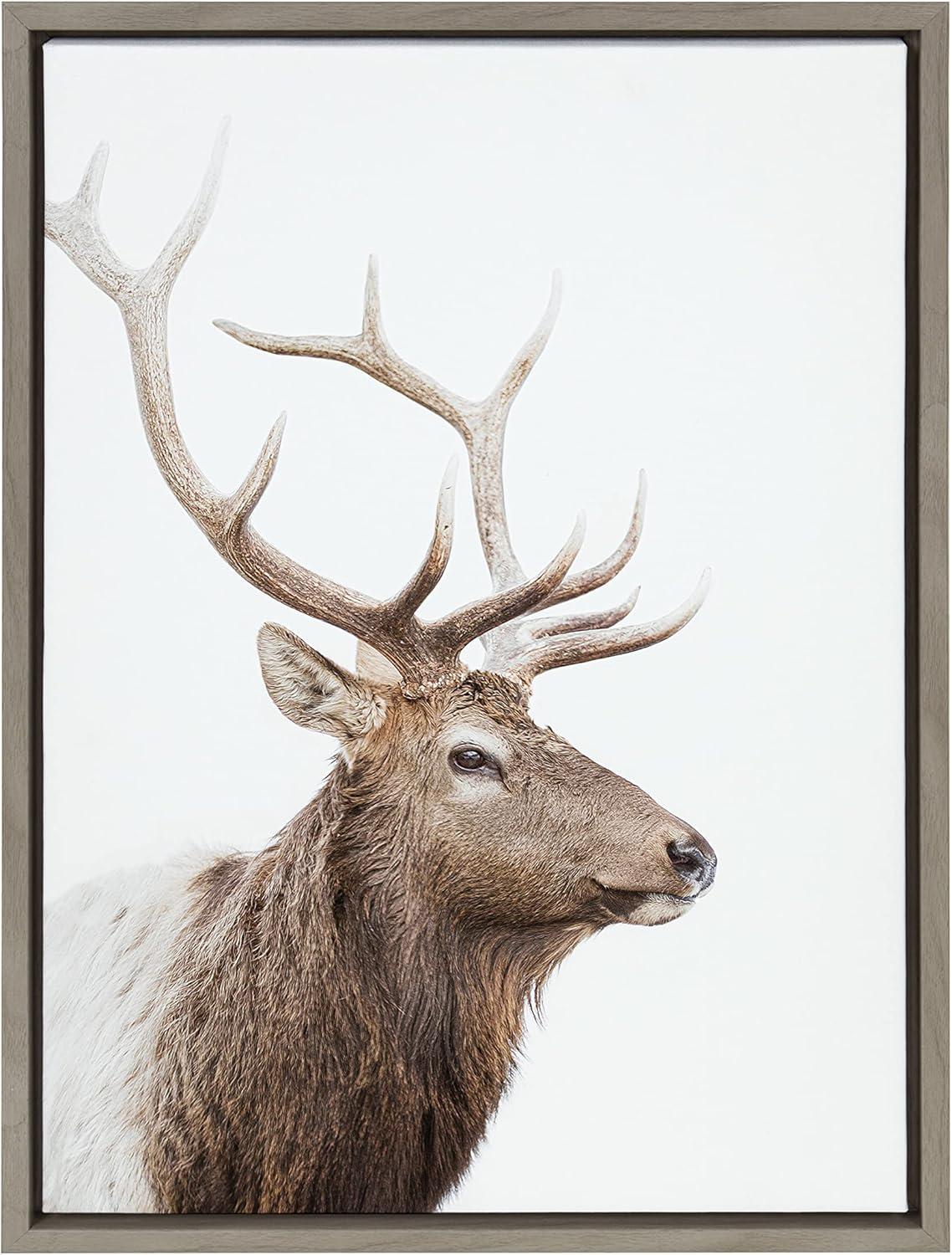 Sylvie Stag Profile Framed Canvas by Amy Peterson Art Studio - Kate & Laurel All Things Decor