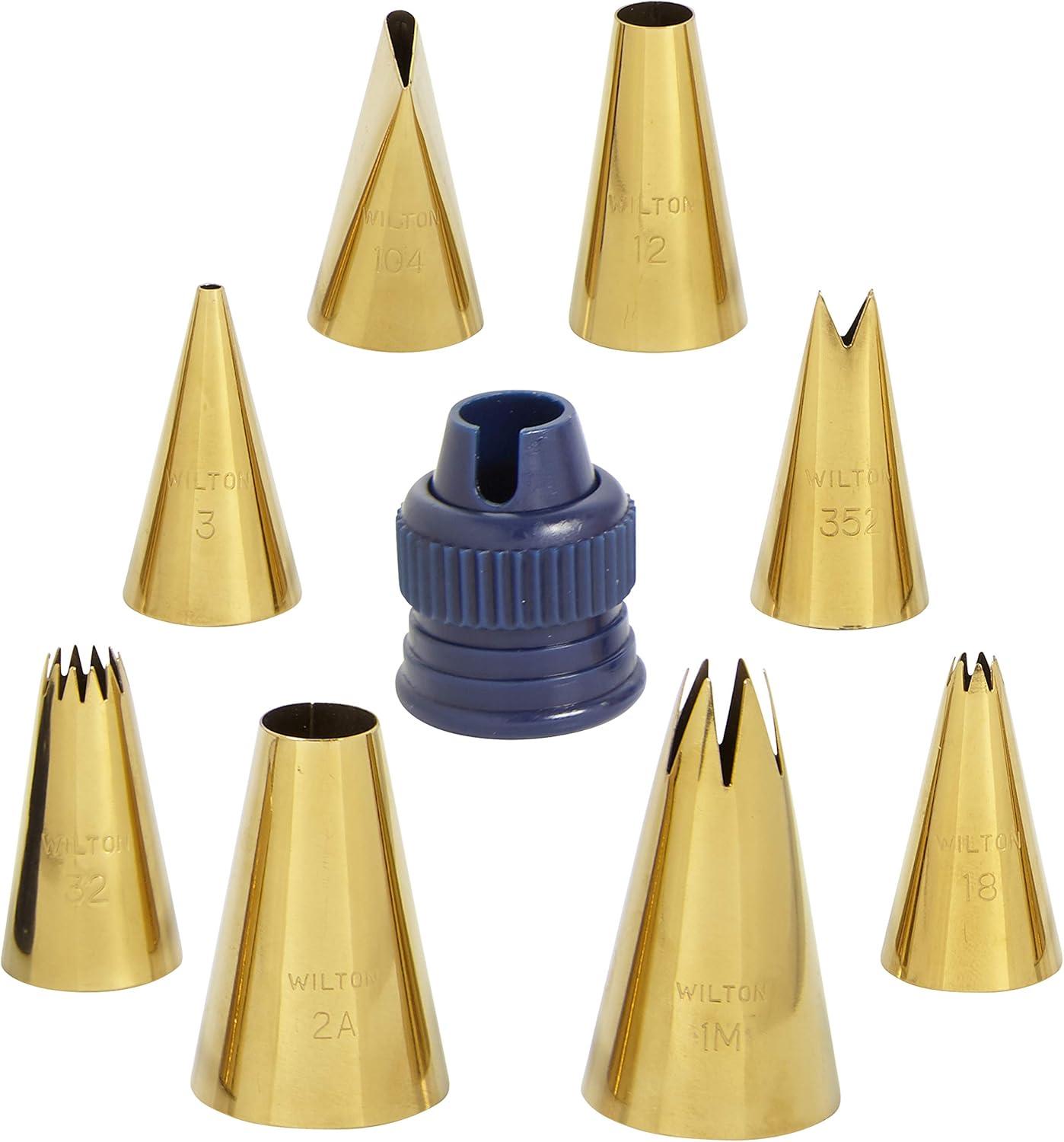 Navy Blue and Gold 17-Piece Cake Decorating Set with Stainless Steel Tips