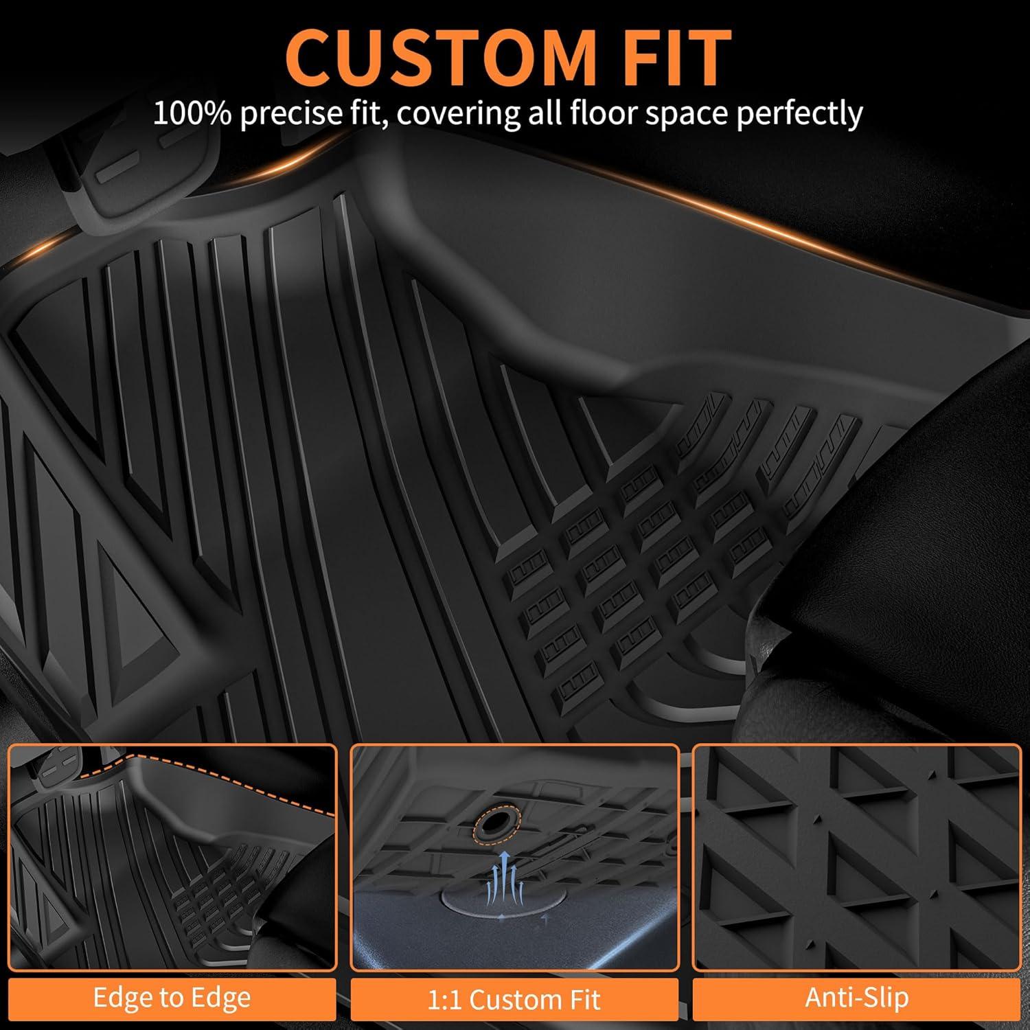 Rough Country Flex-Fit Floor Mats for 2016-2023 Toyota Tacoma - FF-71216