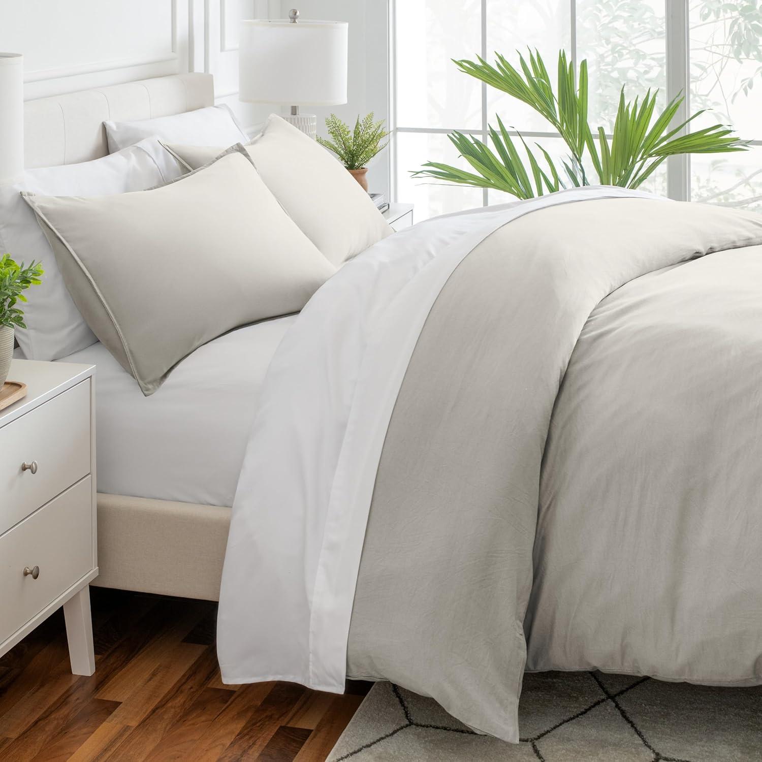 Bare Home Washed Microfiber Duvet Cover Set
