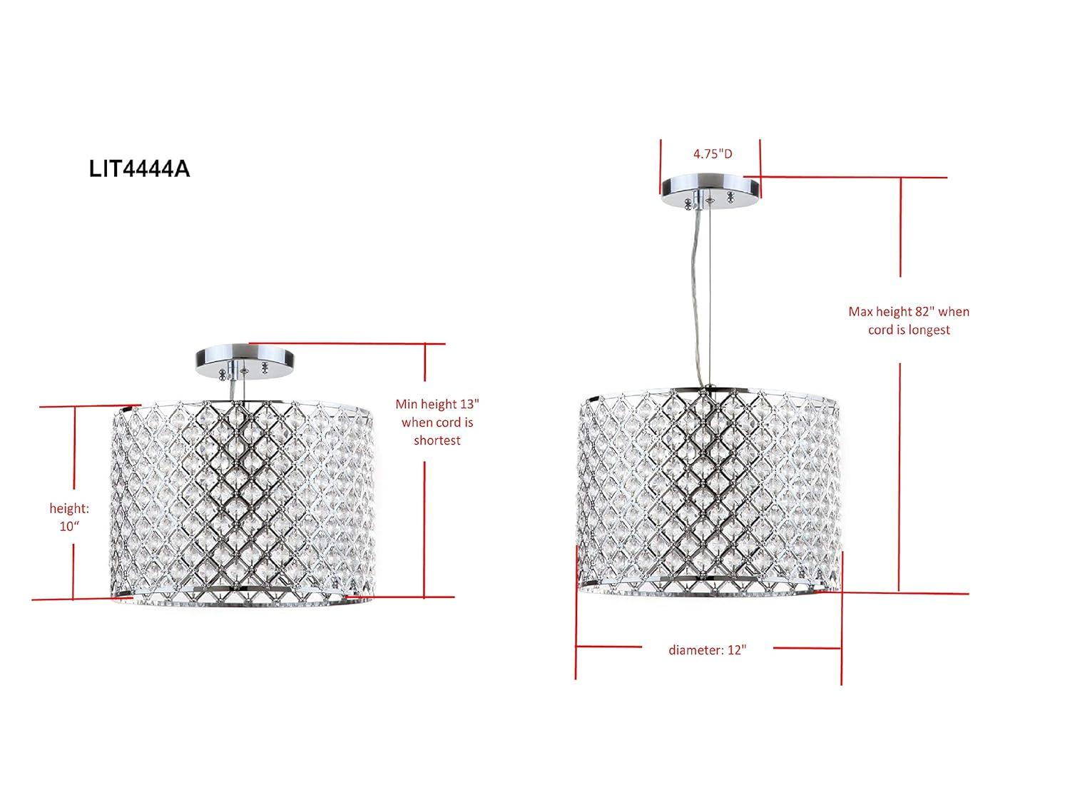 Silva Diamond Chandelier - LIT4444 - Clear/Chrome - Safavieh