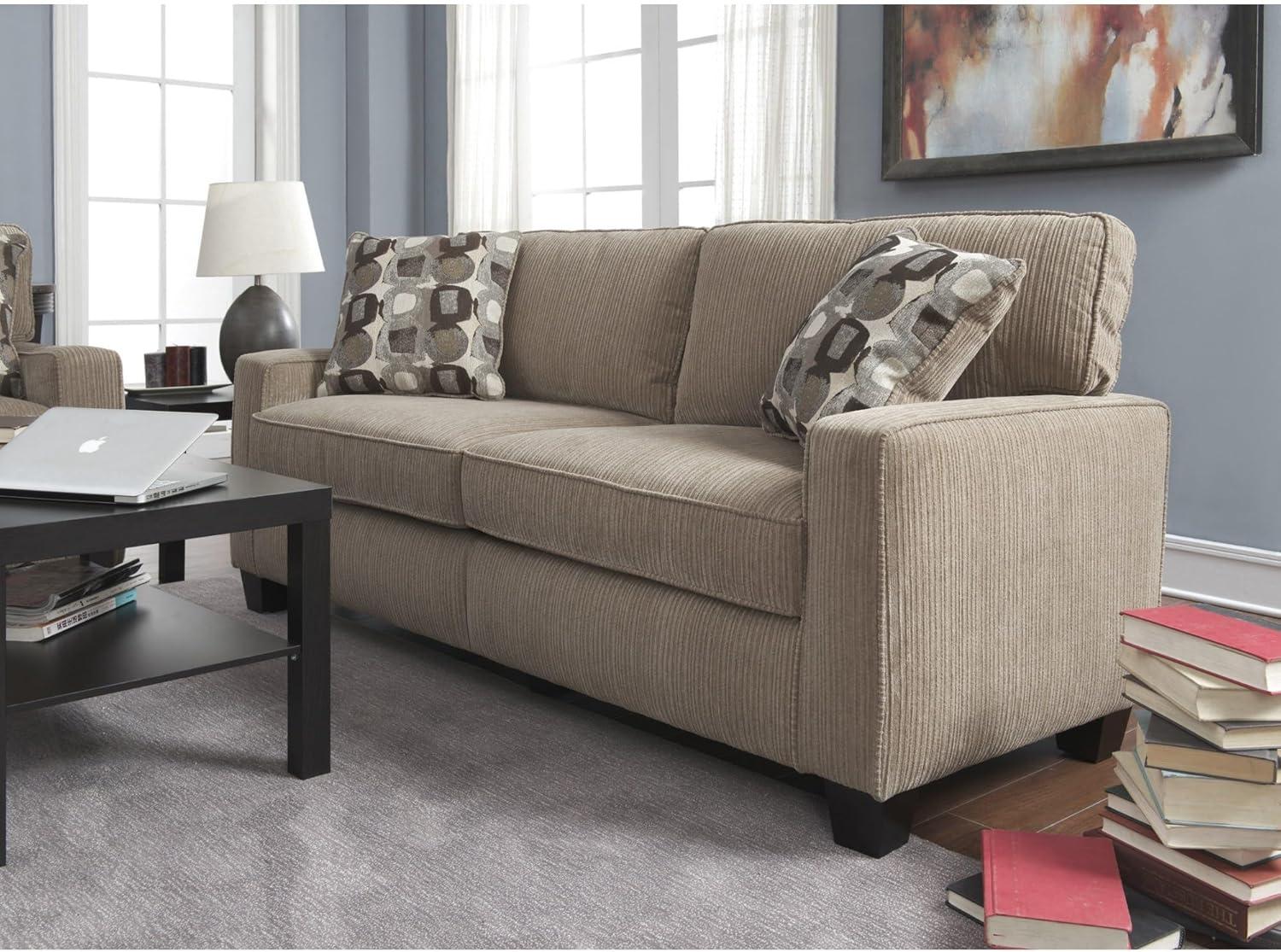 Serta Palisades 78" Track Arm Sofa, Easy Care Fabric, Soft Pillow Back, Pocket Coil Seat Cushions