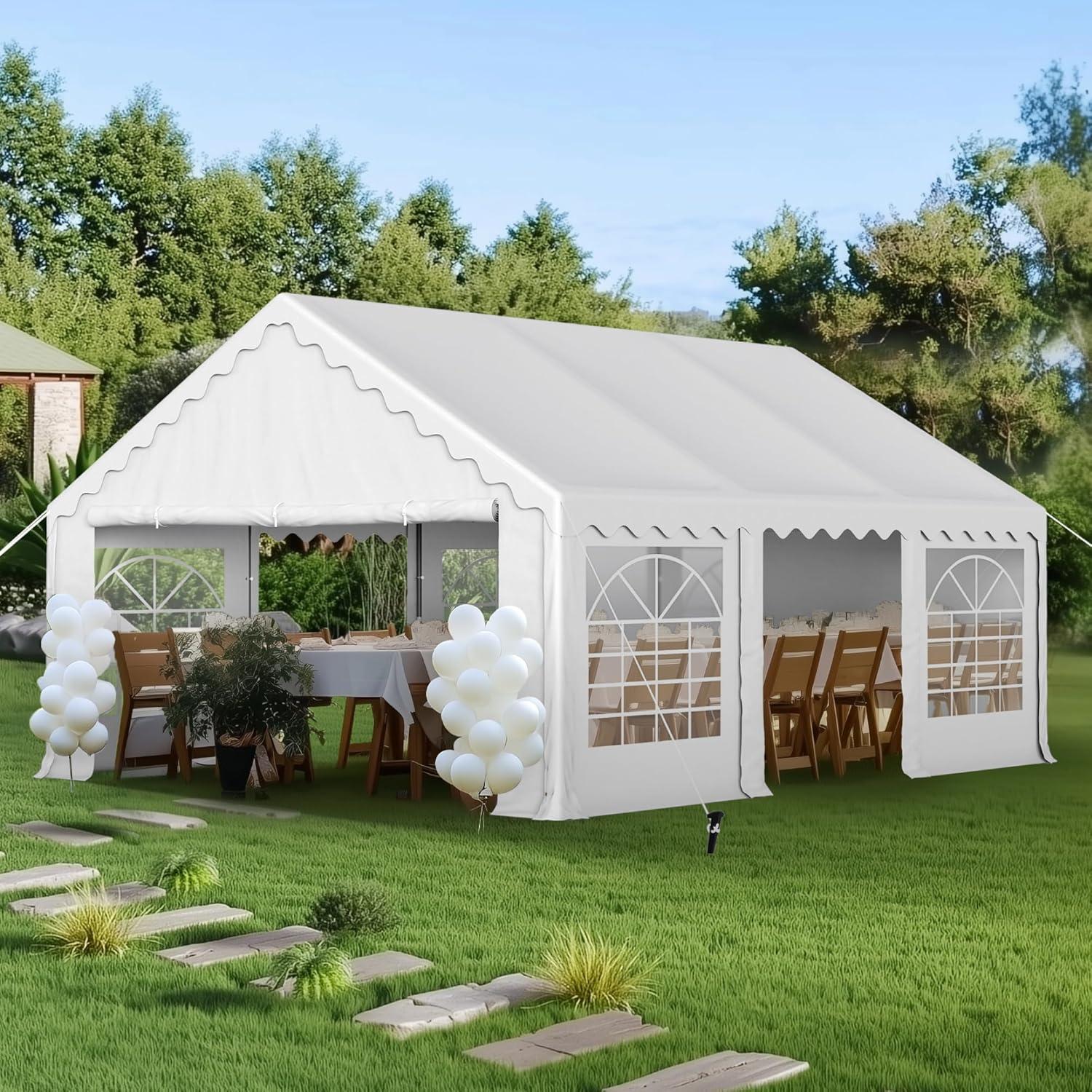 Peaktop Outdoor 13'X26' Party Tent Heavy Duty Wedding Tent with Carry Bags
