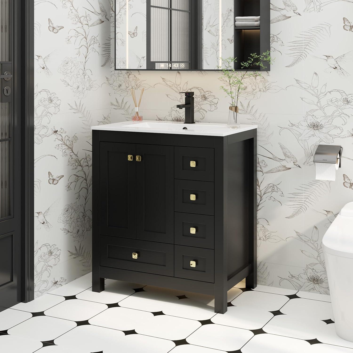 30" Single Bathroom Vanity Base Only