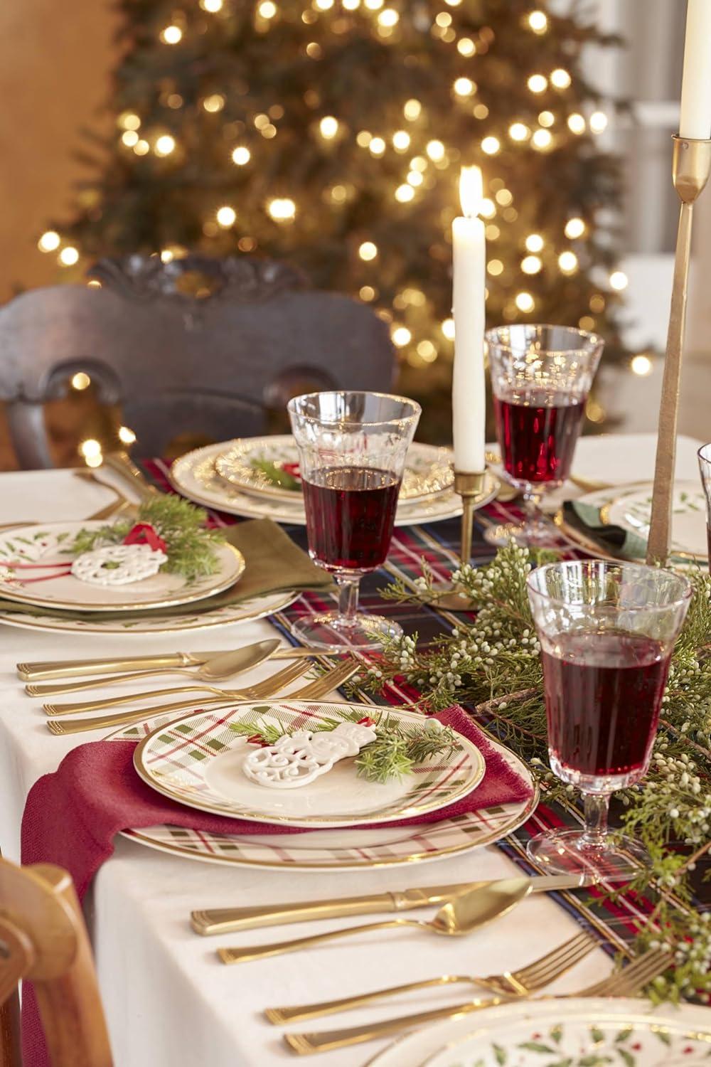 Holiday Plaid 12-Piece Dinnerware Set