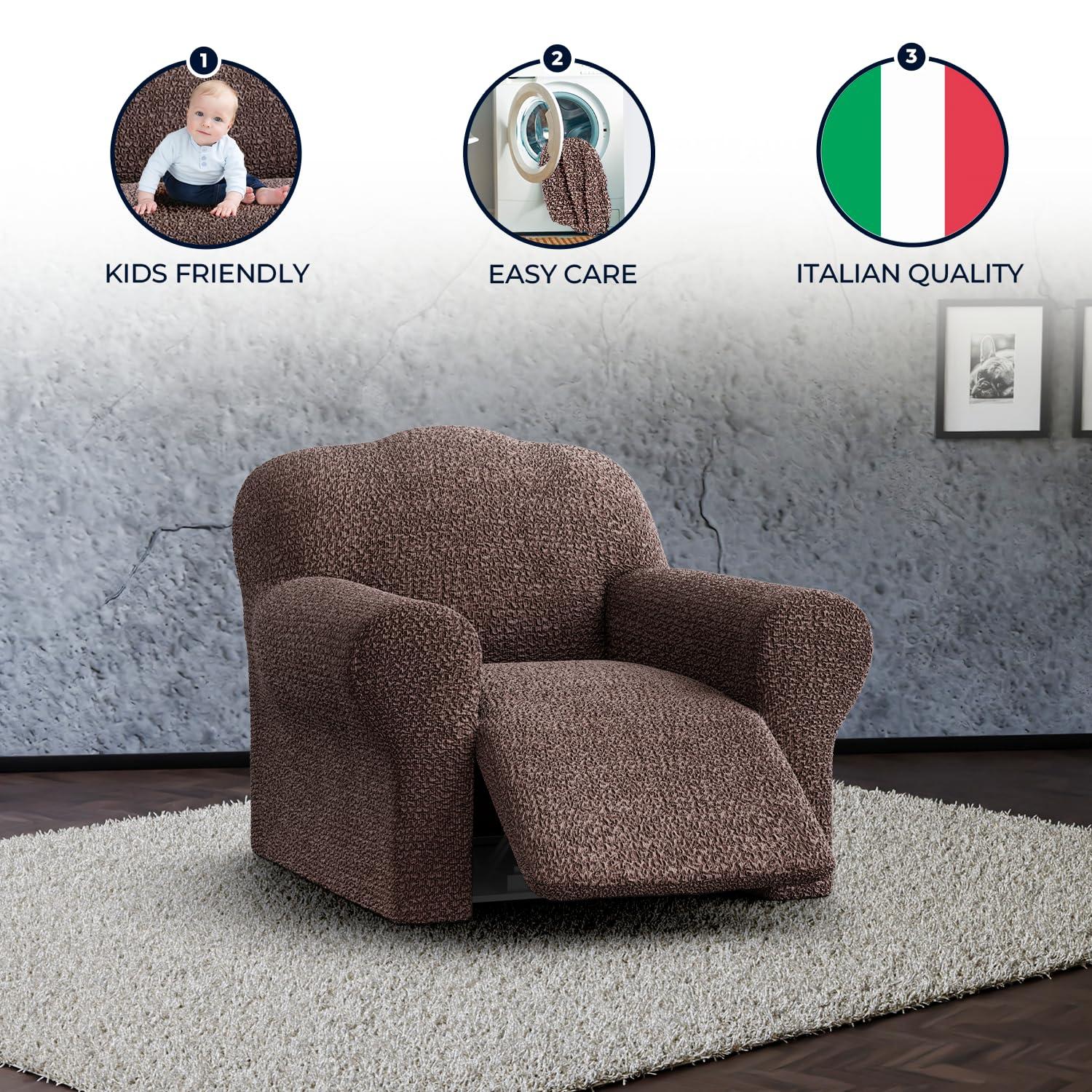 Stretchy Slipcover for Recliner Armchair - Italian Style & Premium Quality - Mille Righe Collection