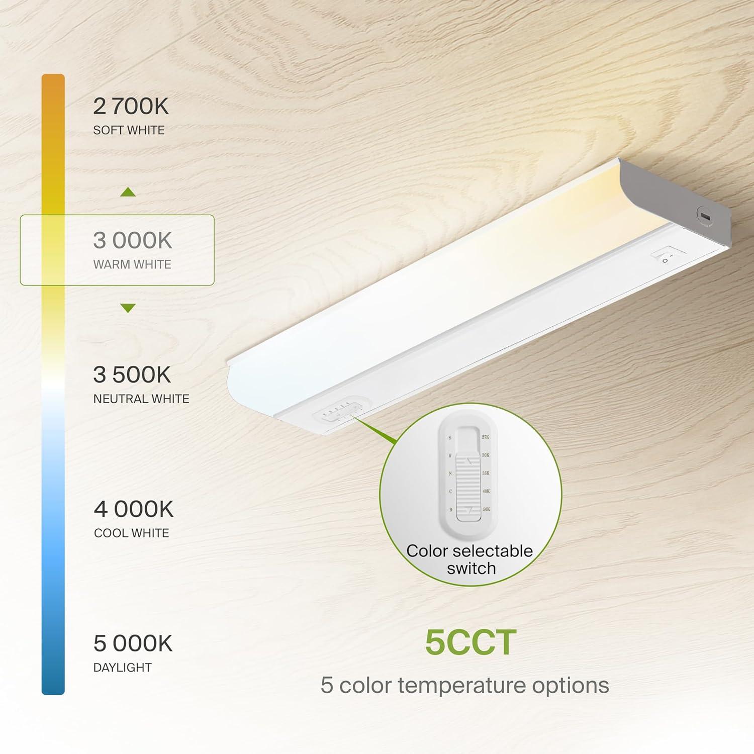 18 Inch White LED Under Cabinet Light with Switch