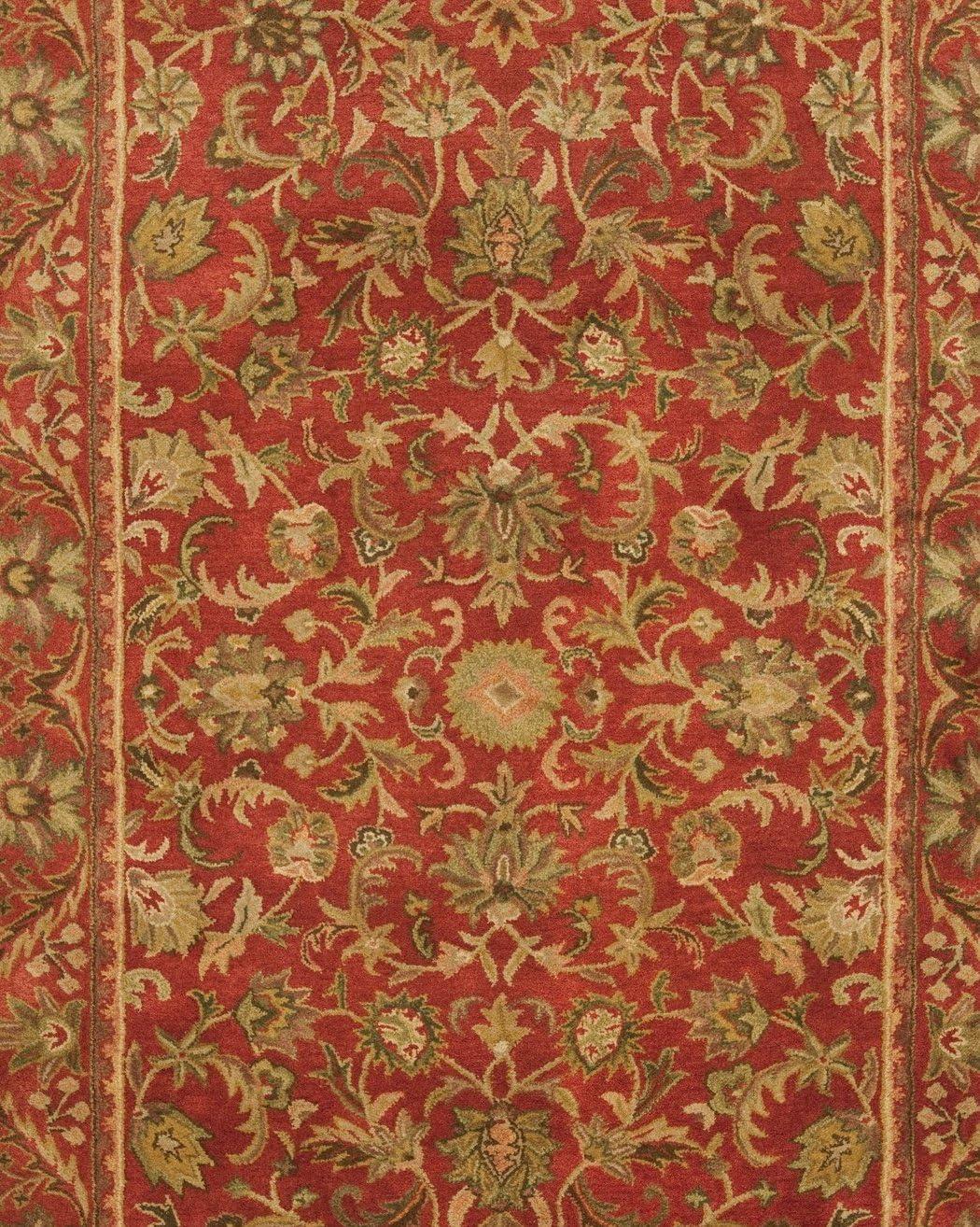 SAFAVIEH Antiquity Carmella Floral Bordered Wool Area Rug, Red, 9' x 12'