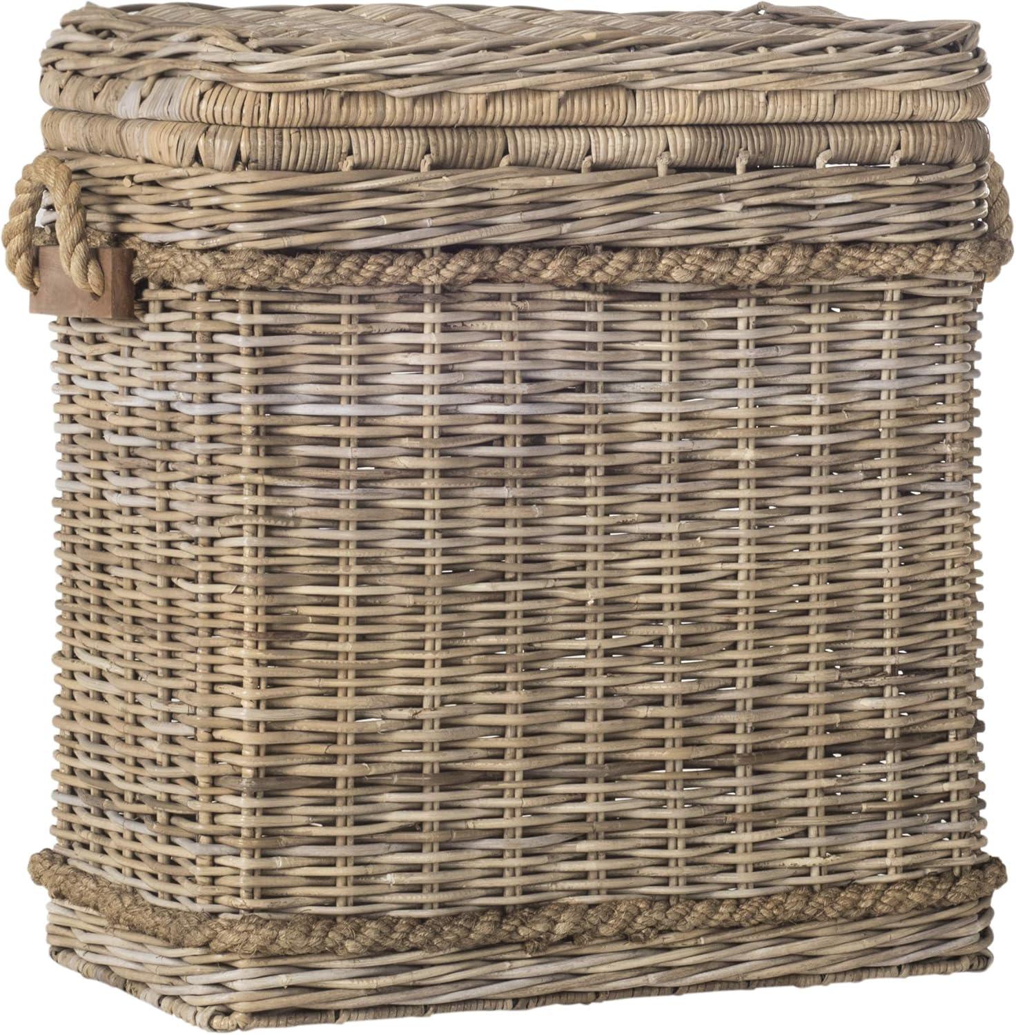 SAFAVIEH Sidonie Wicker Storage Hamper Grey