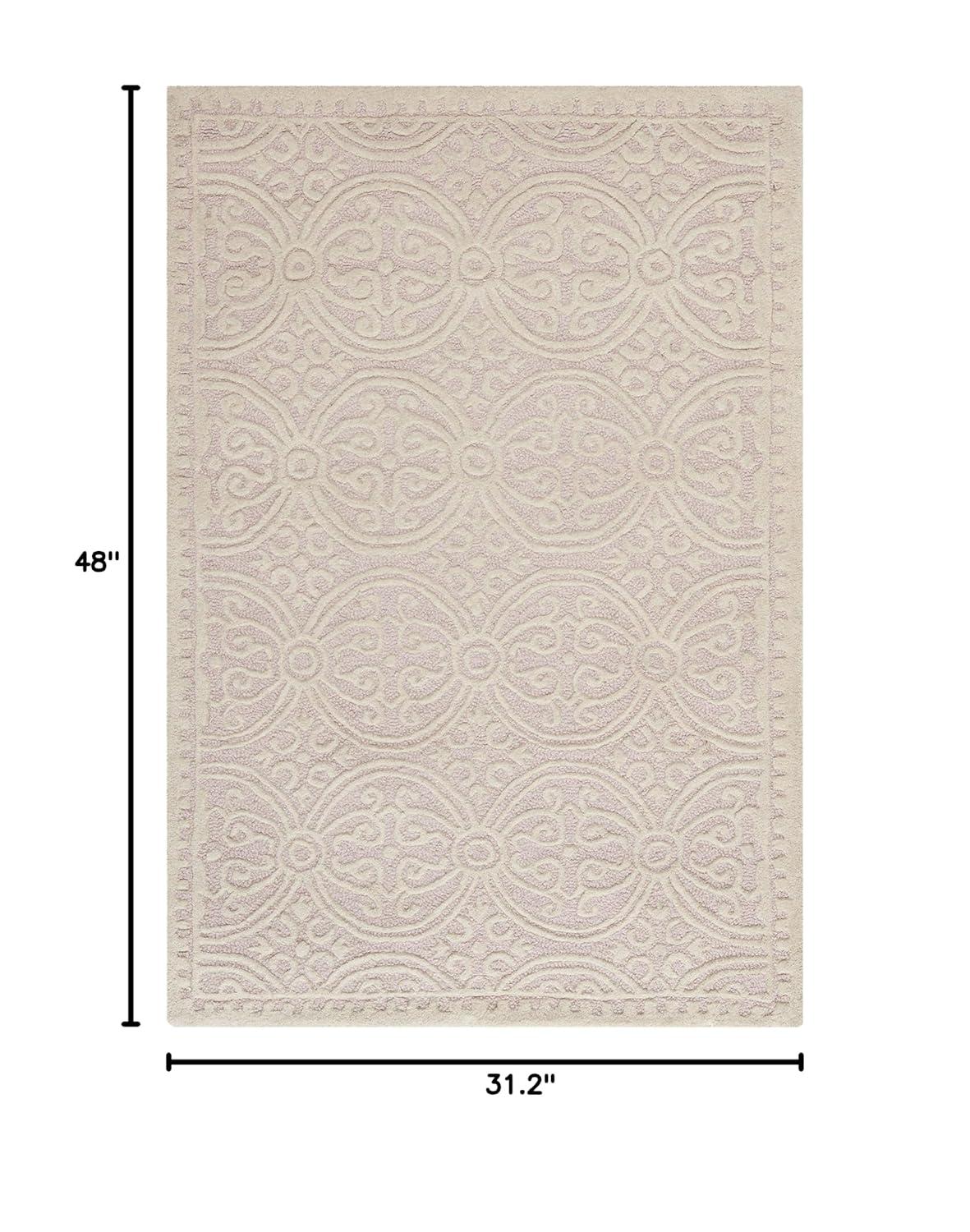 SAFAVIEH Cambridge Leslie Geometric Wool Area Rug, Light Pink/Ivory, 2'6" x 4'