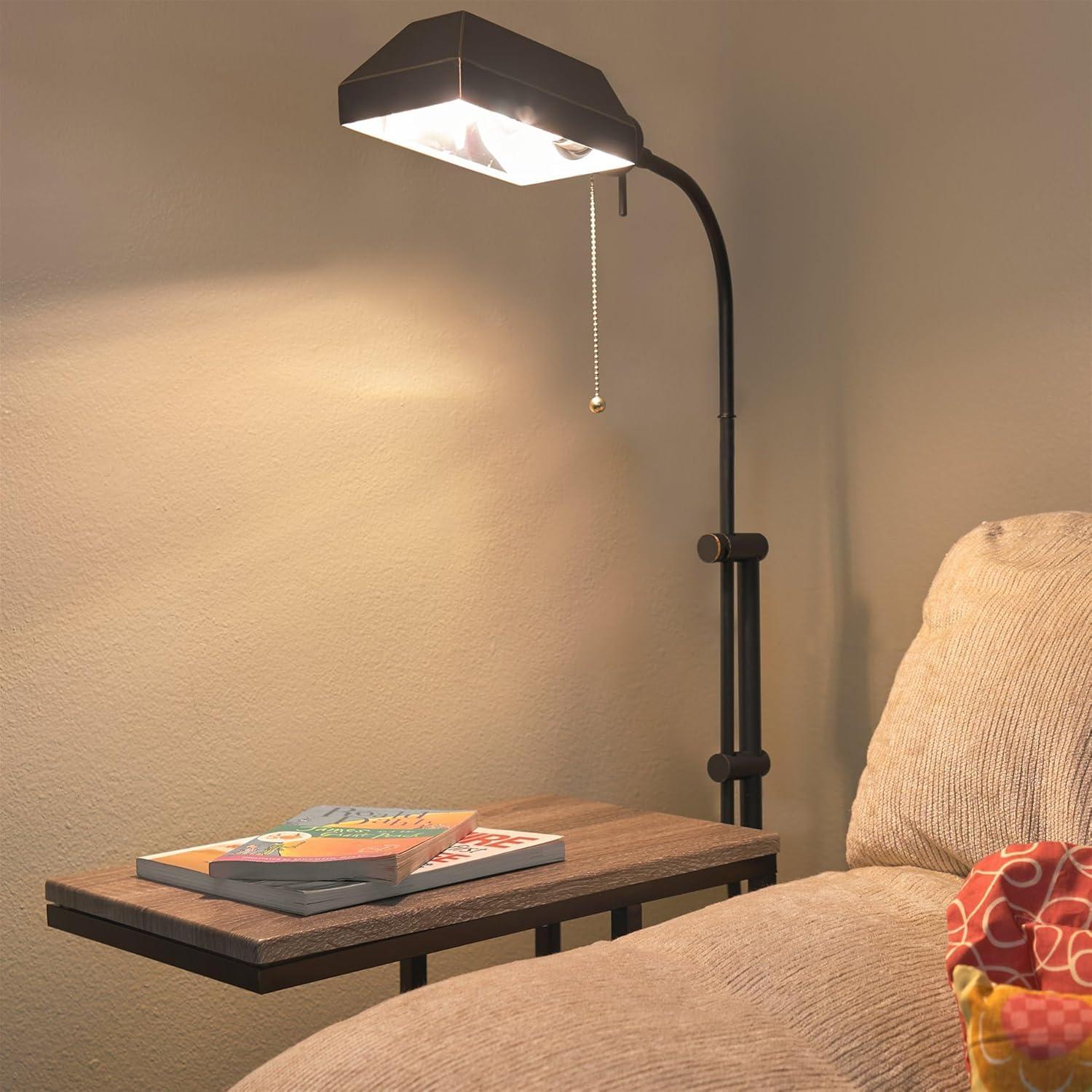 GOURE Prescott 58" Modern Industrial Adjustable Standing Pharmacy Floor Lamp, Dark Bronze Finish, Includes 6W LED Bulb (60W eq.) Energy Efficient, Eco-Friendly, Pivot Head for Hobby/Precise Task