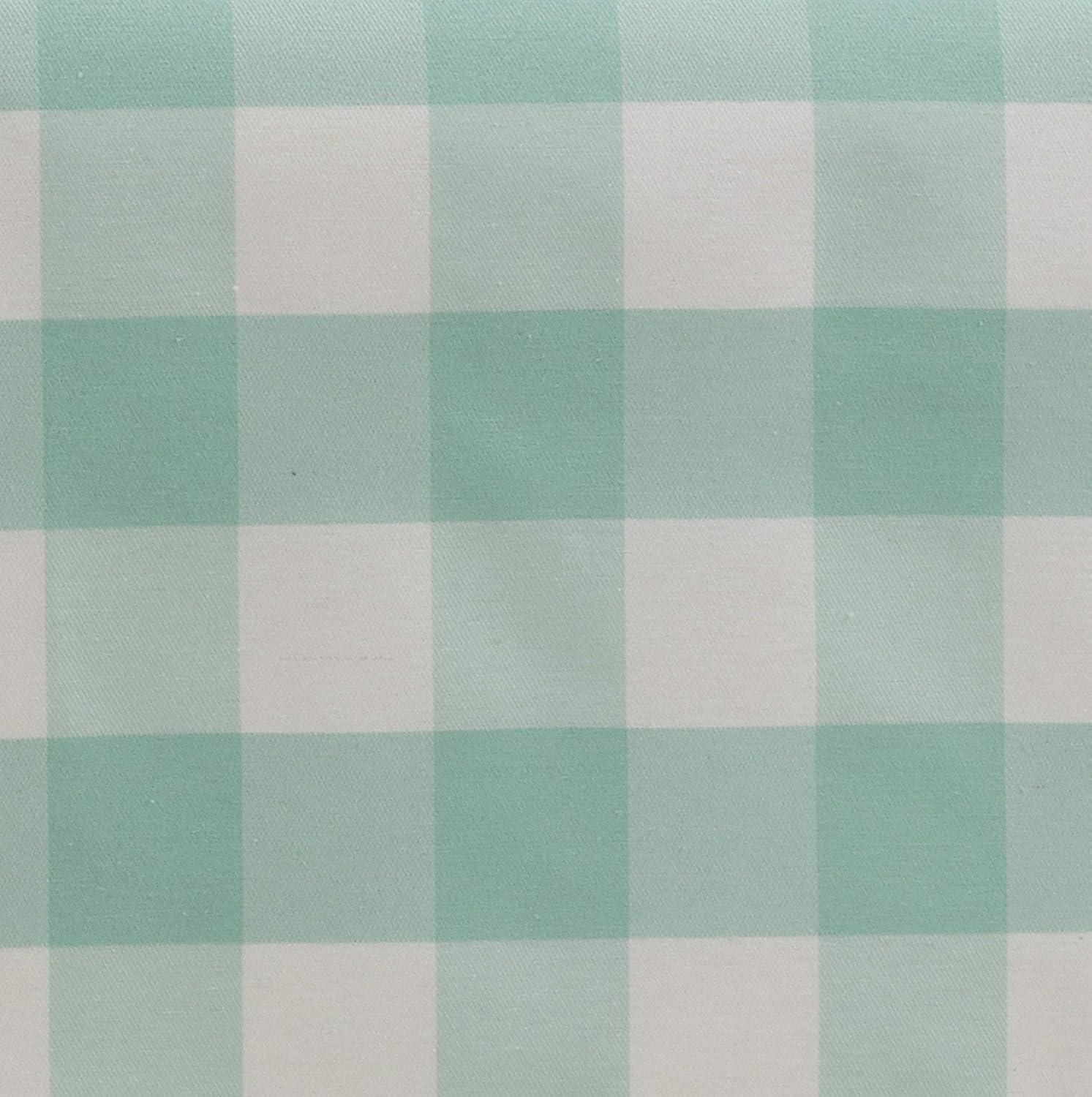 Square Blue Cotton Blend Buffalo Plaid Tablecloth