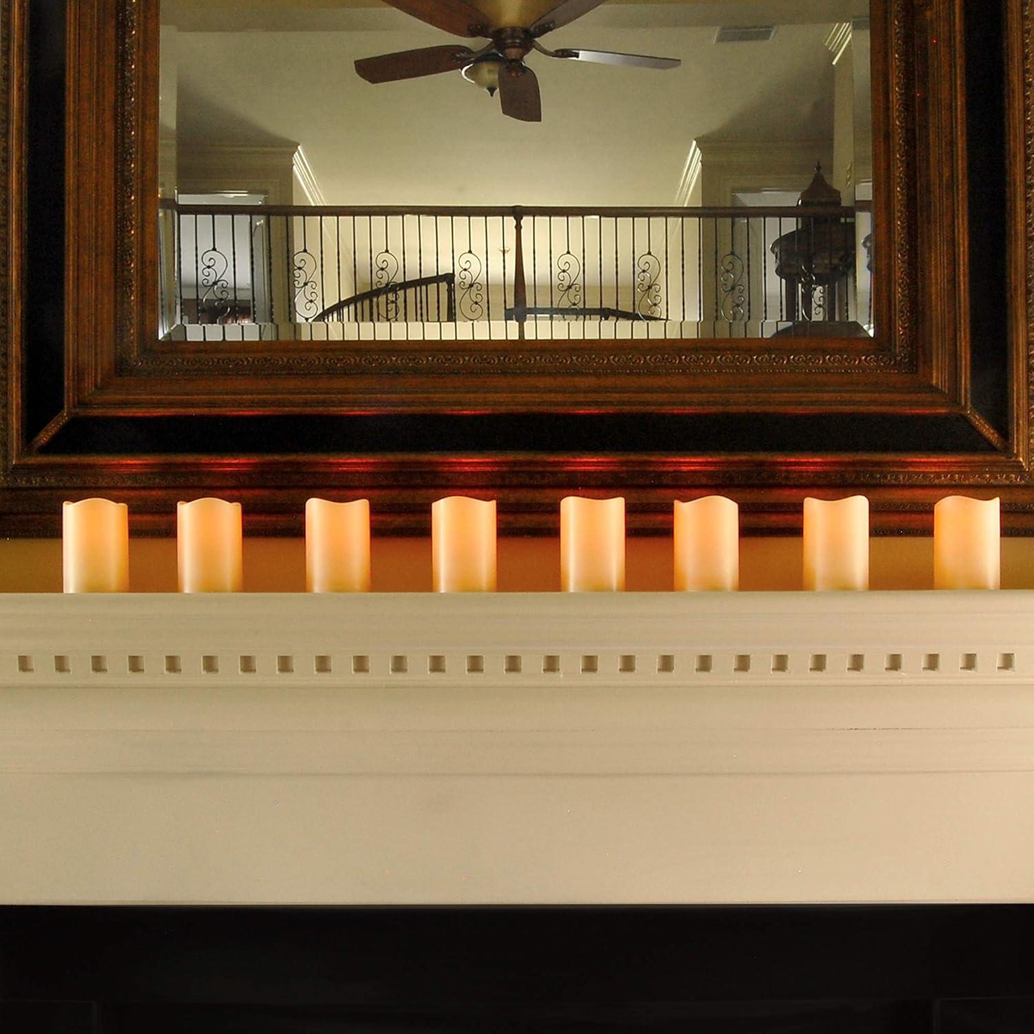 LumaBase Battery Operated LED Pillar Candles - Set of 6