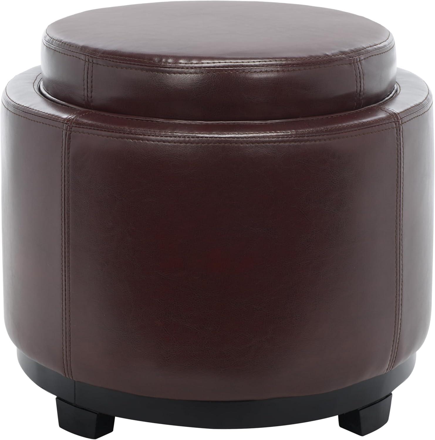 Round Storage Tray Ottoman  - Safavieh