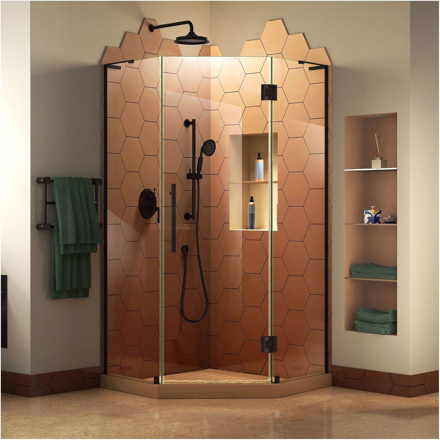 Prism Plus 40" Frameless Neo-Angle Black Shower Enclosure