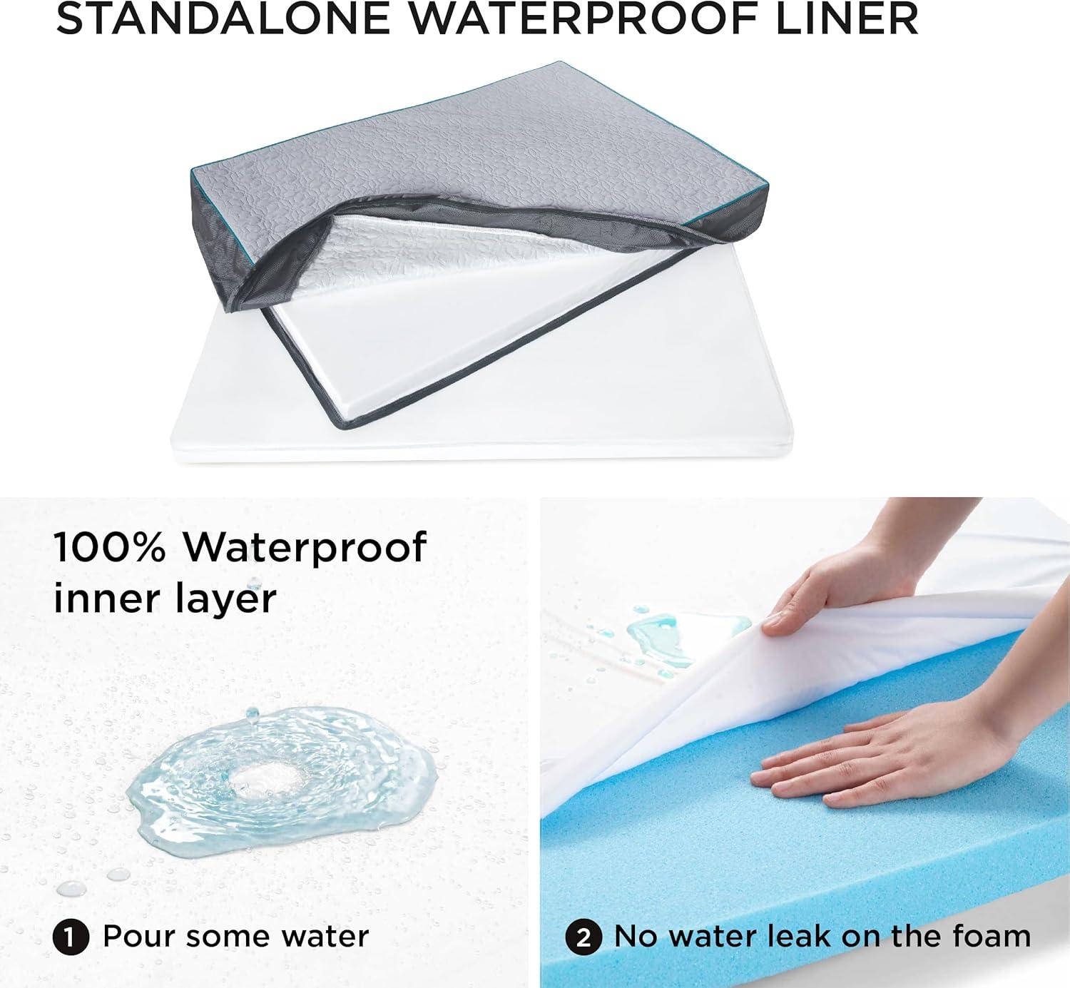 Bedsure Orthopedic Dog Bed for Extra Large Dogs and Crate - Thick Memory Foam Pet Mattress with Removable Washable Cover and Egg Crate Foam, Suitable for Pet Up to 100 lbs, XL 41x29x4 Inches, Grey