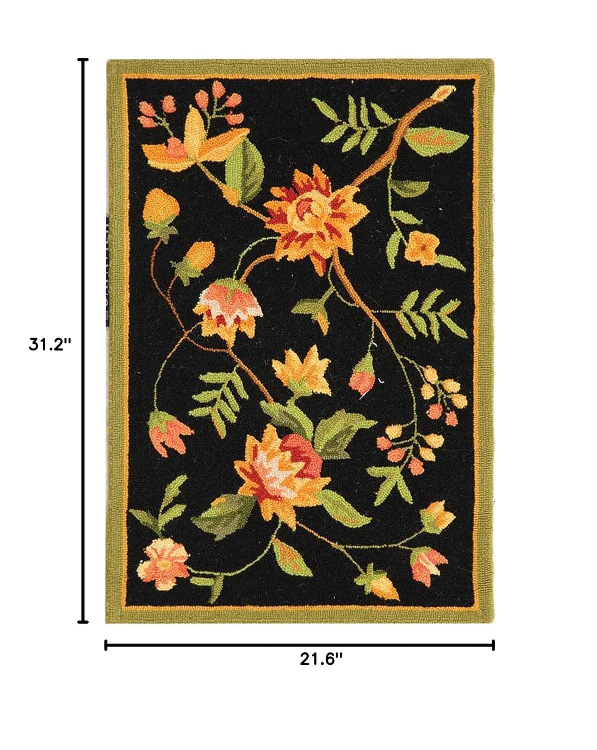 Chelsea HK263 Hand Hooked Accent Rug - Black - 1'8"x2'6" - Safavieh.