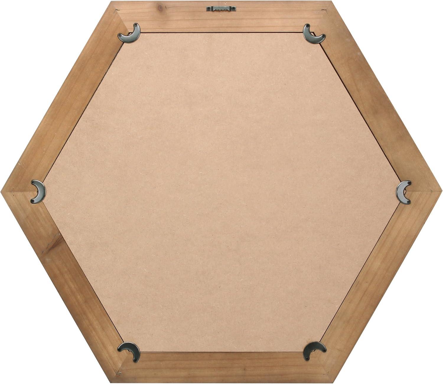 Wooden Hexagon Decorative Wall Mirror - Stonebriar Collection