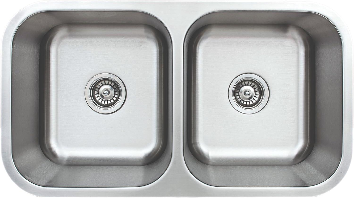 Craftsmen Series 32.5'' L Undermount Double Bowl Stainless Steel Kitchen Sink