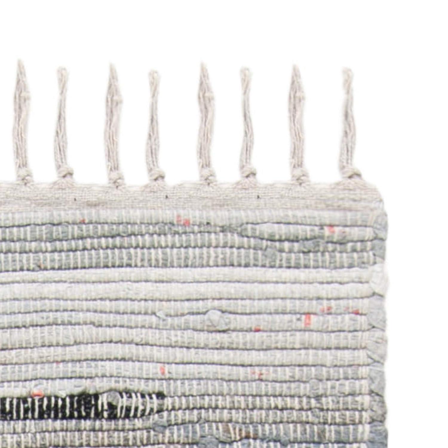 Rag Rug RAR121 Hand Woven Indoor Area Rug - 8'x8' - Grey - Safavieh