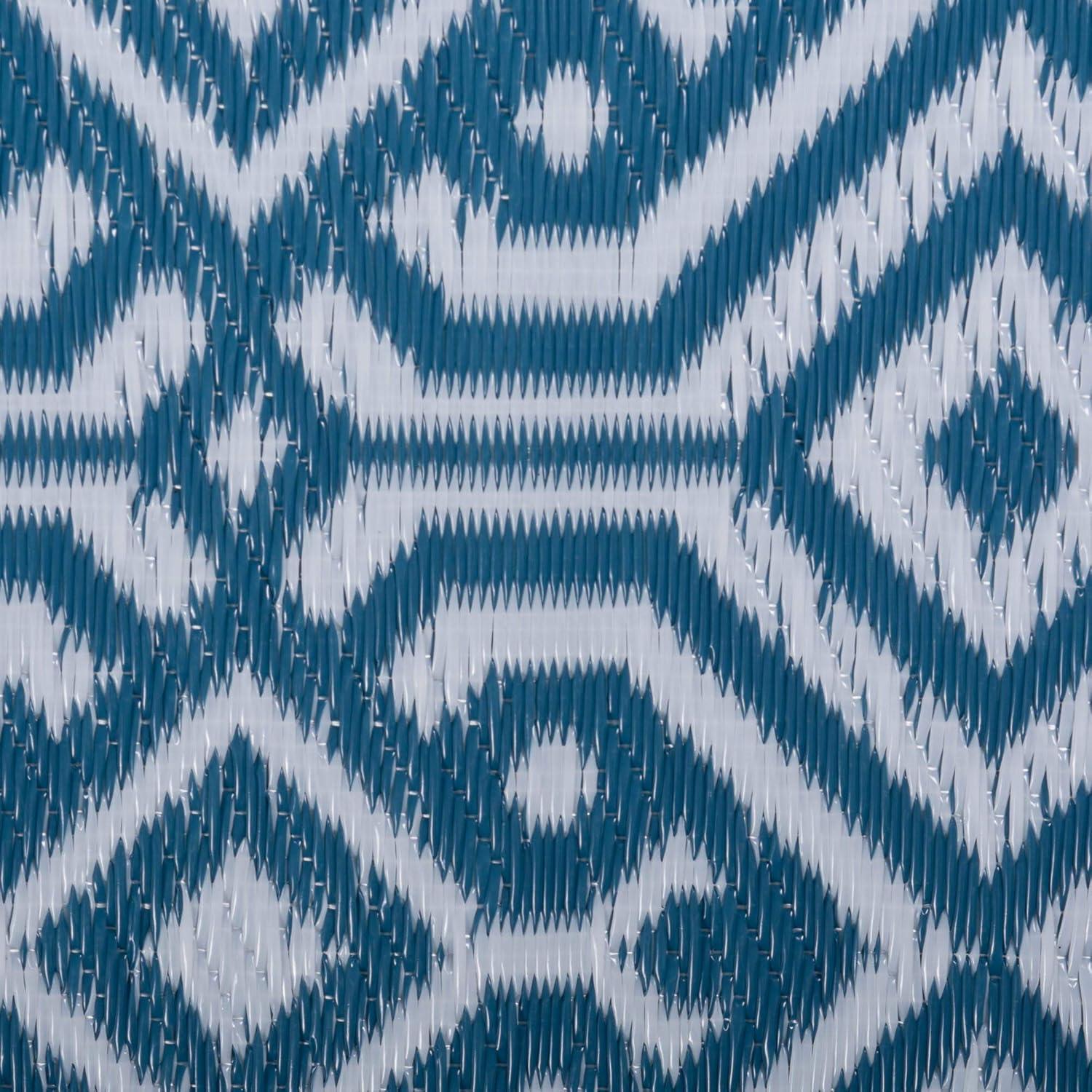 DII Outdoor Rug Collection Reversible Modern Moroccan Woven Mat, 4 x 6', Blue