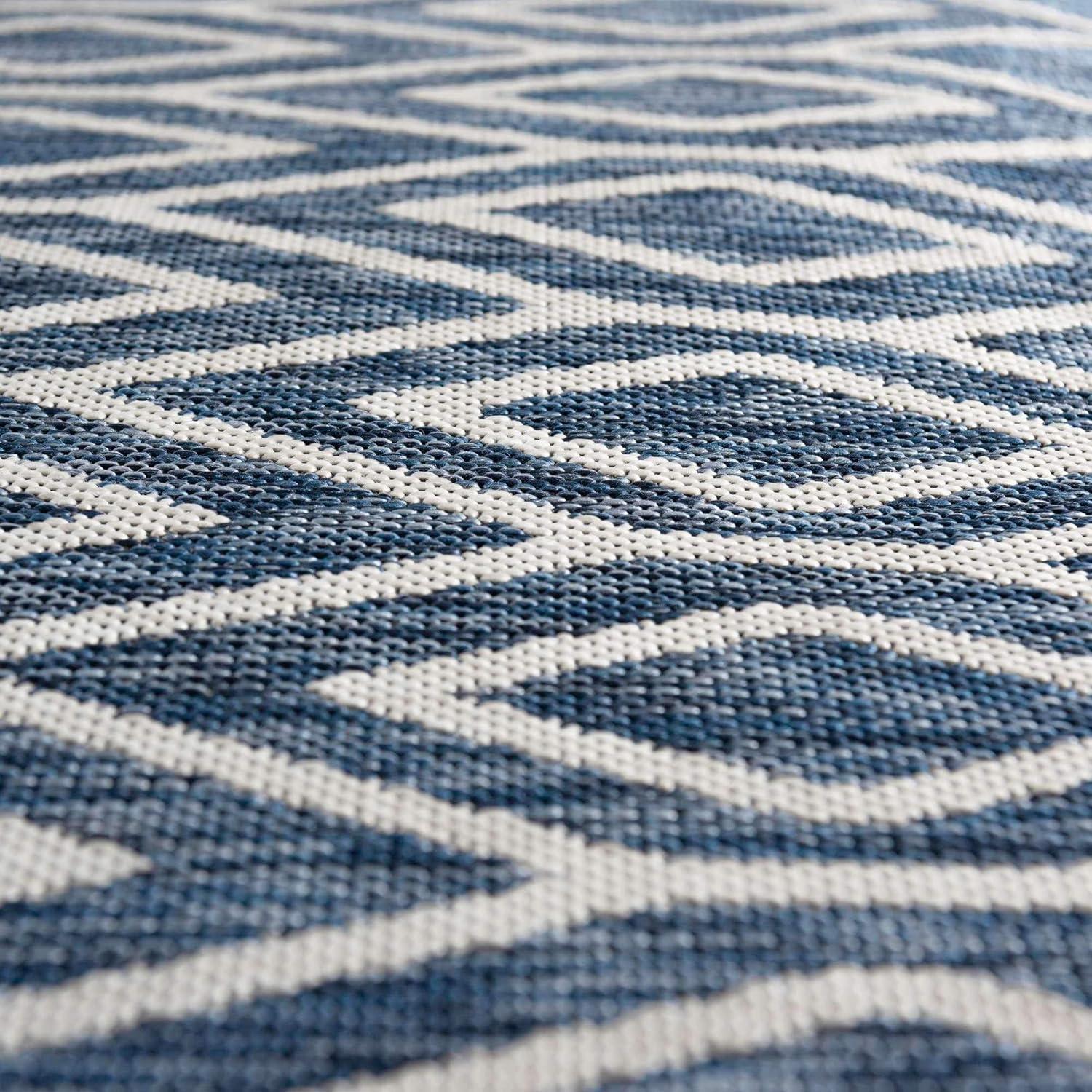Jill Zarin Outdoor Collection Area Rug - Turks and Caicos (5' 3" x 8' Rectangle Blue/Ivory)